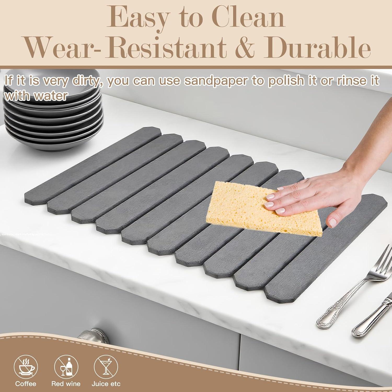 Alfombrilla de Secado de Piedra Diatomácea Lacwabvh 61x41cm Gris