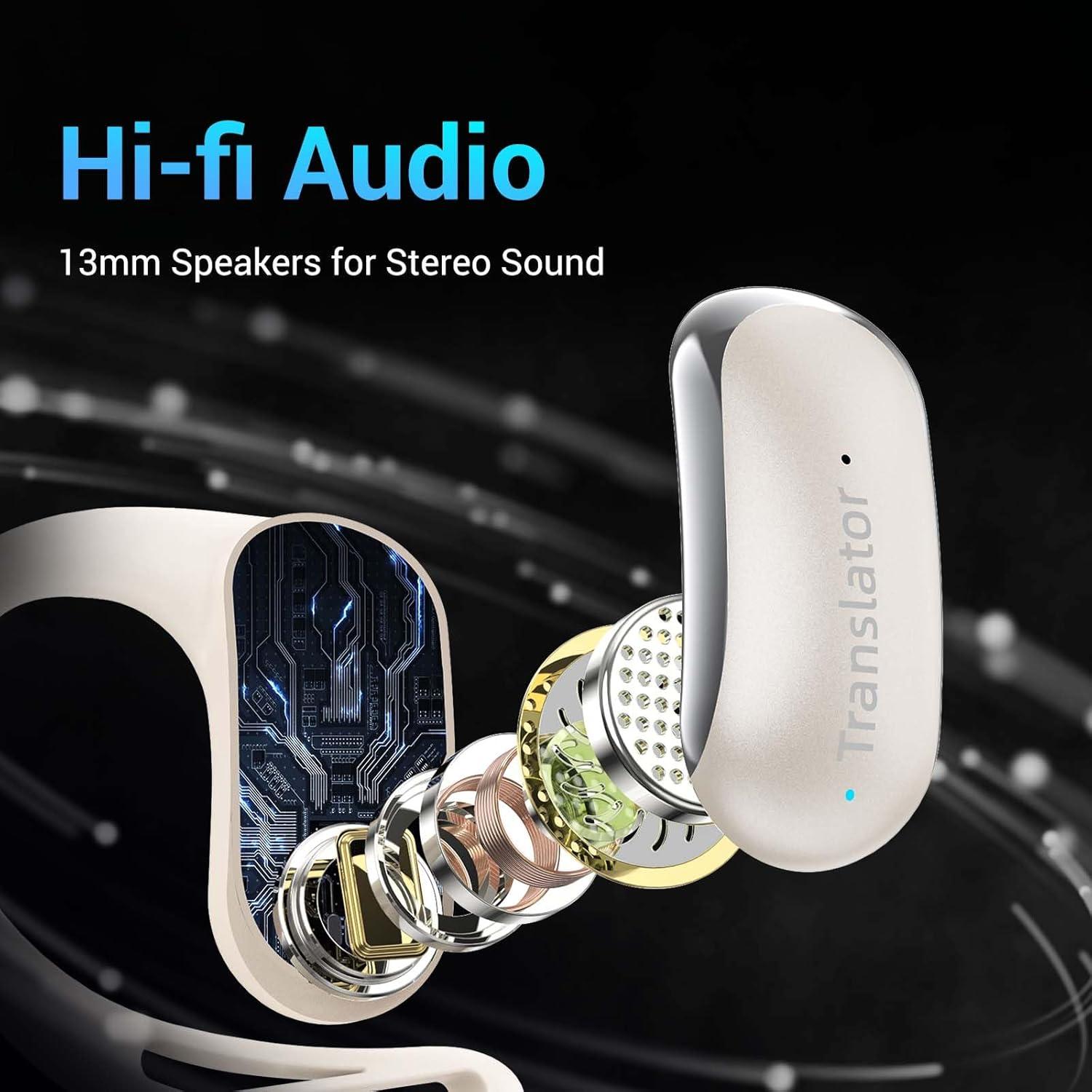 Auriculares Traductores Wooask F56 AI 144 Idiomas Beige