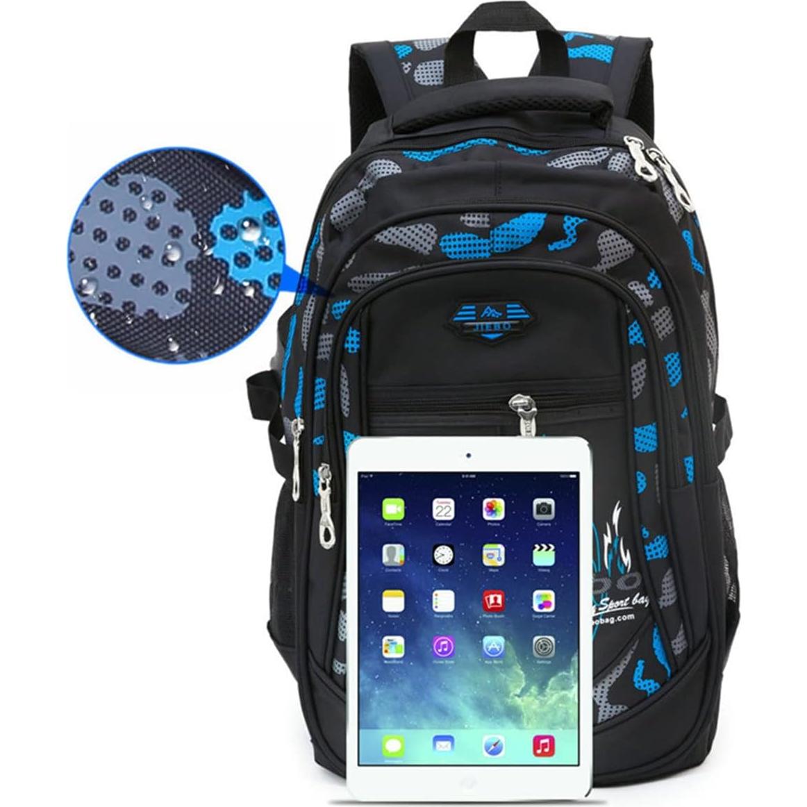 Mochila Escolar para Niños SOMBLG Azul Impermeable 28L