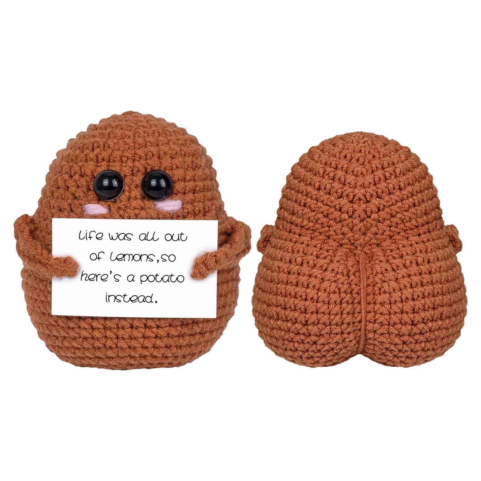 Mini Patata de Crochet Maziky con Tarjetas de Afirmaciones 8.5x7cm