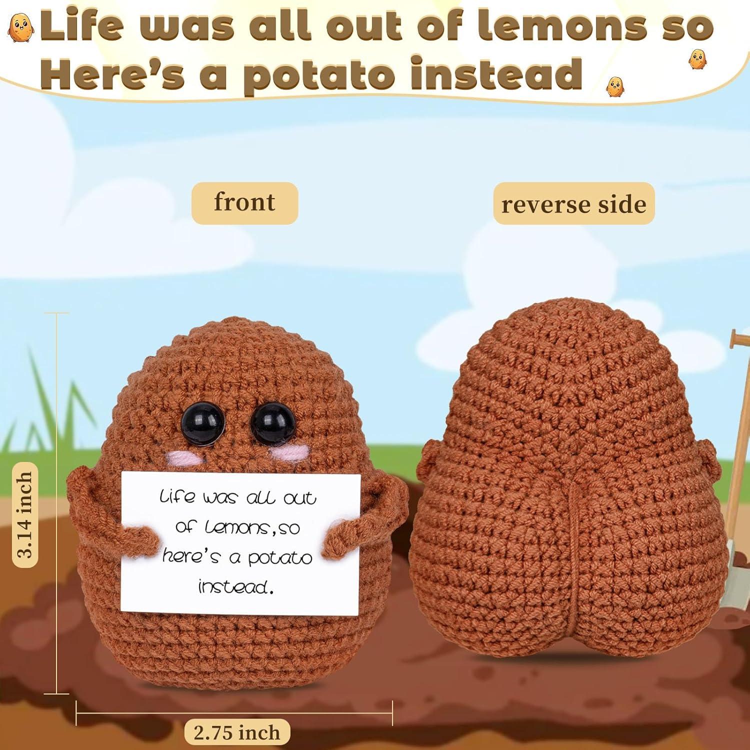 Mini Patata de Crochet Maziky con Tarjetas de Afirmaciones 8.5x7cm