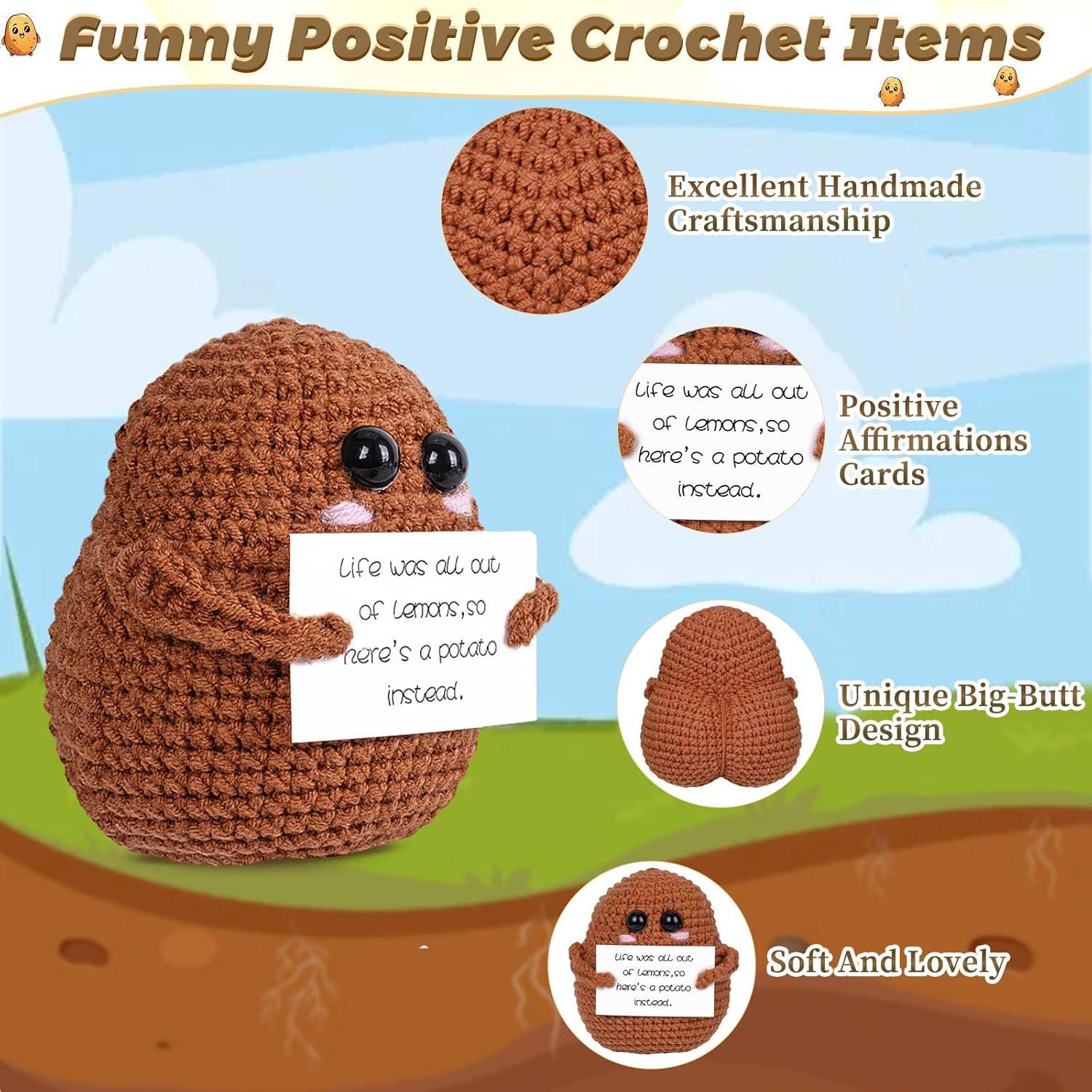 Mini Patata de Crochet Maziky con Tarjetas de Afirmaciones 8.5x7cm