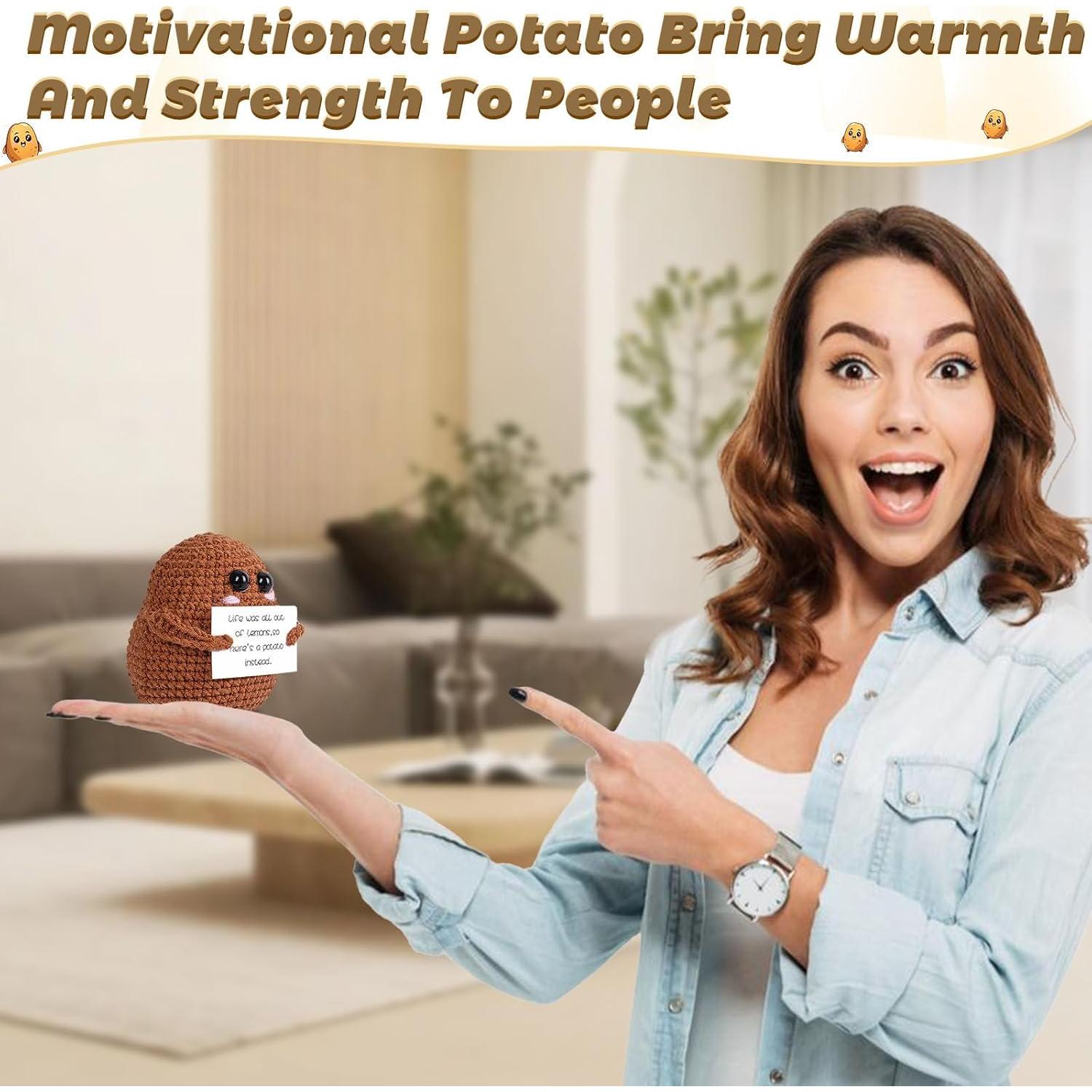 Mini Patata de Crochet Maziky con Tarjetas de Afirmaciones 8.5x7cm