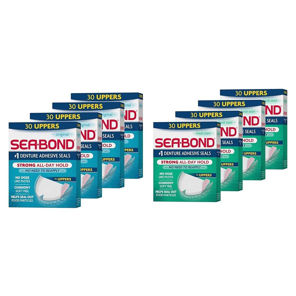 Sellos Adhesivos para Dentaduras Sea-Bond Secure, 120 Unidades
