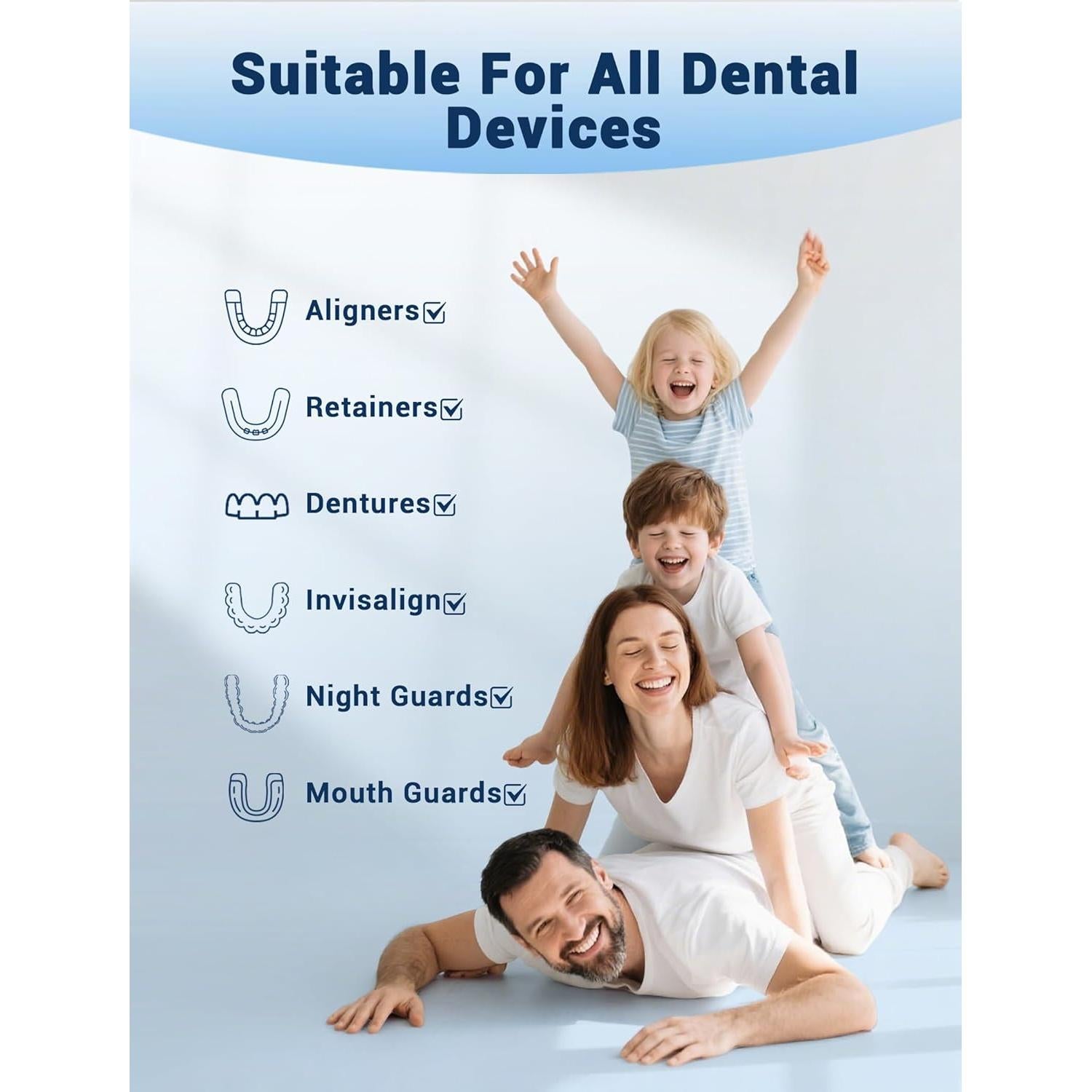 120 Tabletas Limpiadoras WRKLLY para Retenedores y Dentaduras