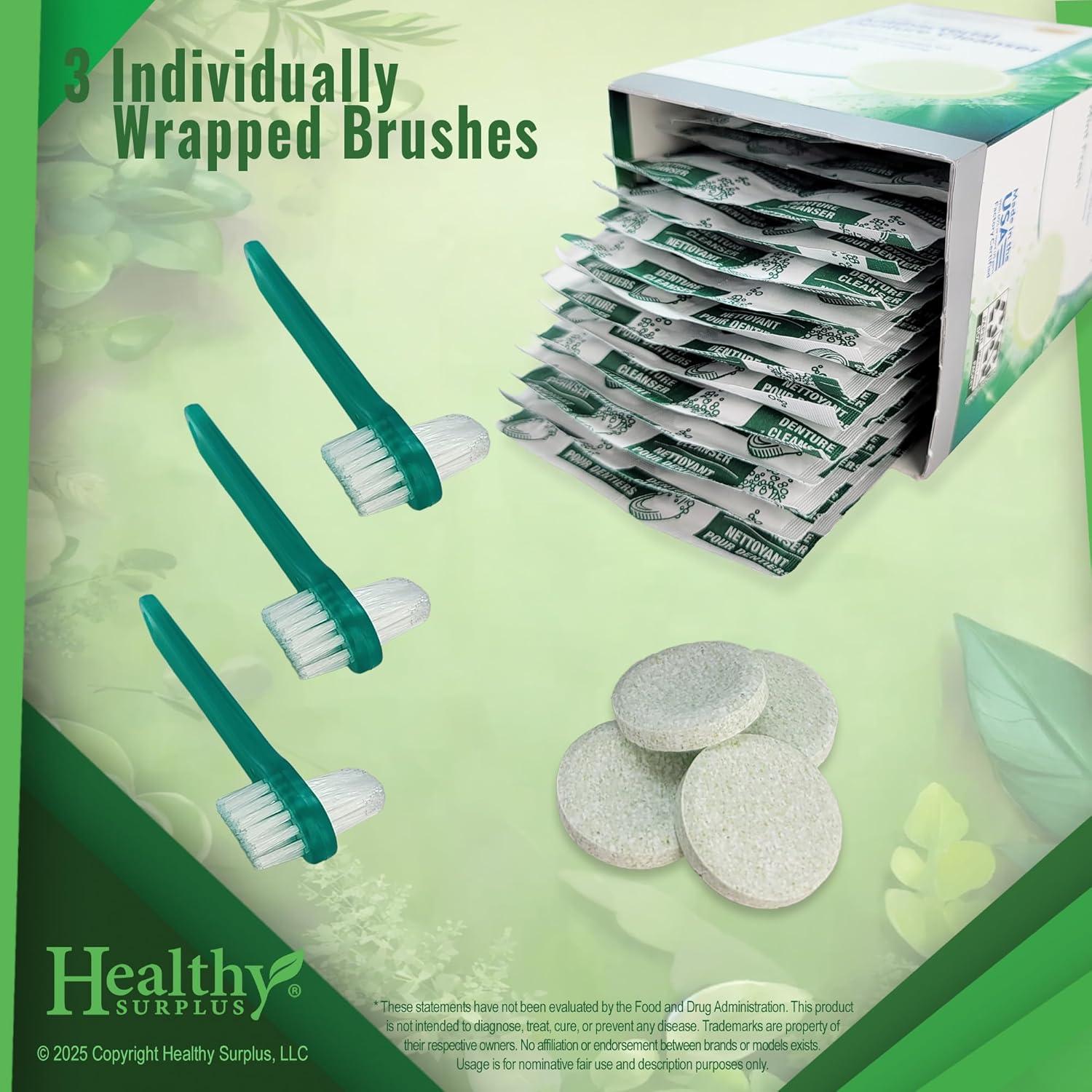 Limpiador de Dentaduras Equate + 3 Cepillos Individuales