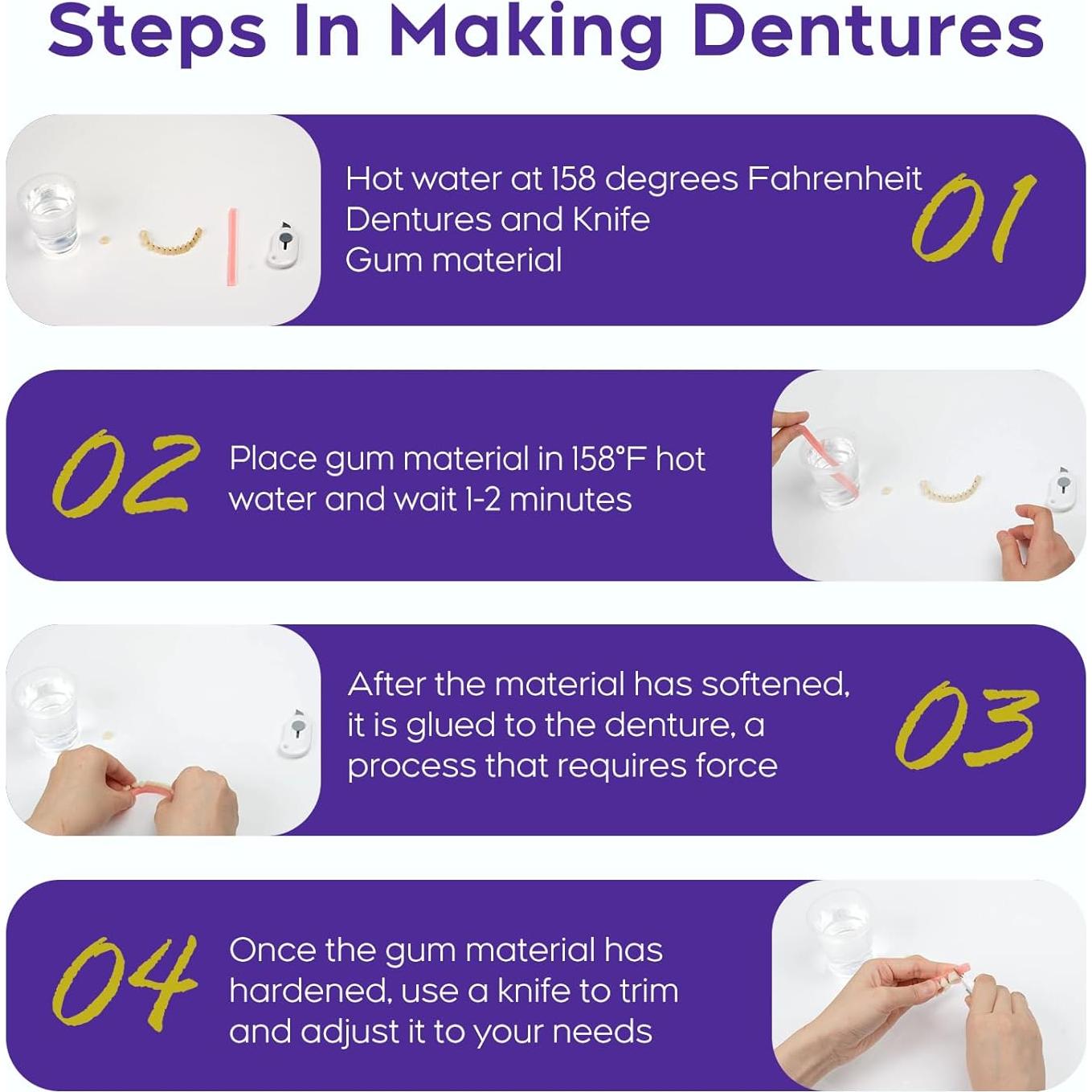 Kit de Dentaduras DIY SEAJEA - Dientes Falsos Personalizables