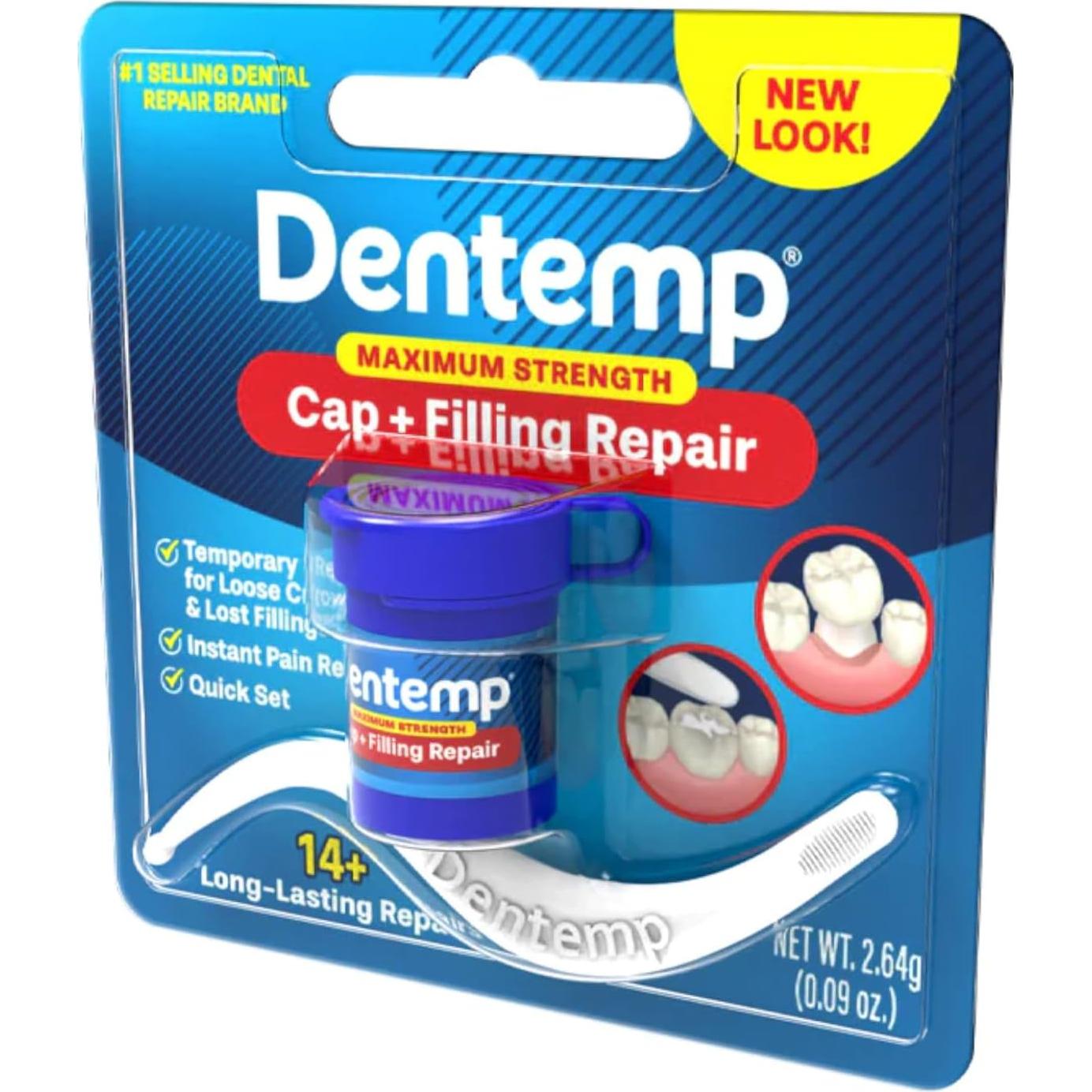 Cemento Dental Dentemp Reparación Rellenos y Coronas 6 Unidades