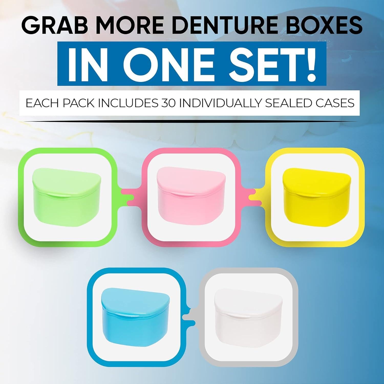 Paquete de 30 Estuches para Dentaduras PlastCare USA - Almacenamiento Discreto