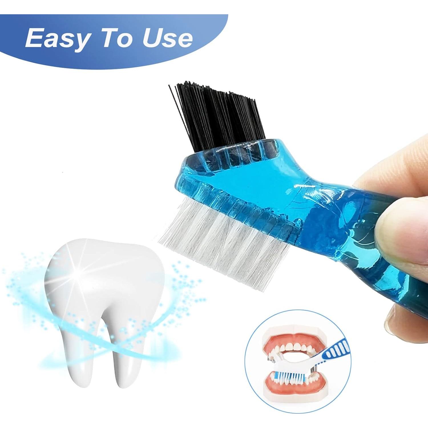 Juego de 4 Cepillos de Limpieza de Dentaduras HRASY Mini