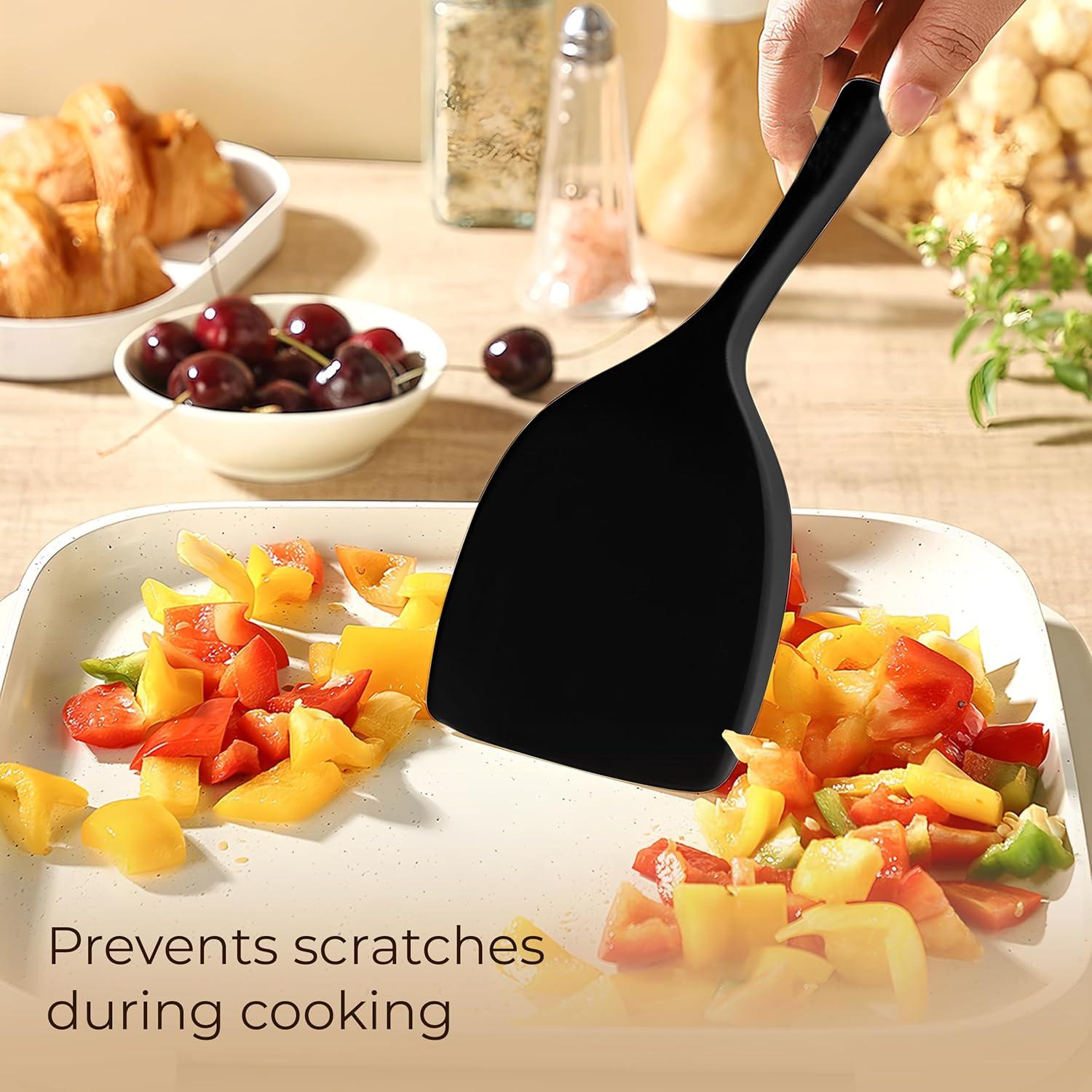 Juego de Utensilios de Cocina de Silicona 11PCS FINENUT Negro