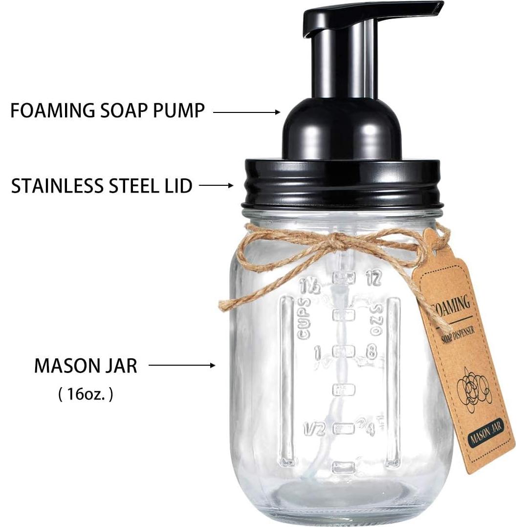 Dispensador de Jabón Espumoso Amolliar, Vidrio y Acero Inoxidable