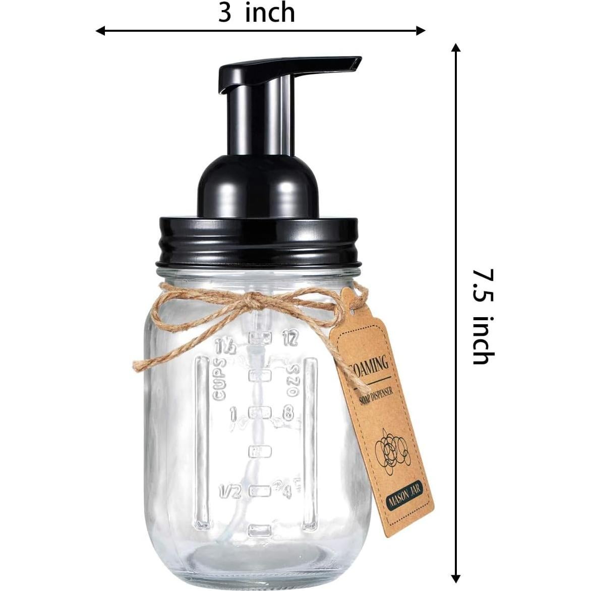 Dispensador de Jabón Espumoso Amolliar, Vidrio y Acero Inoxidable