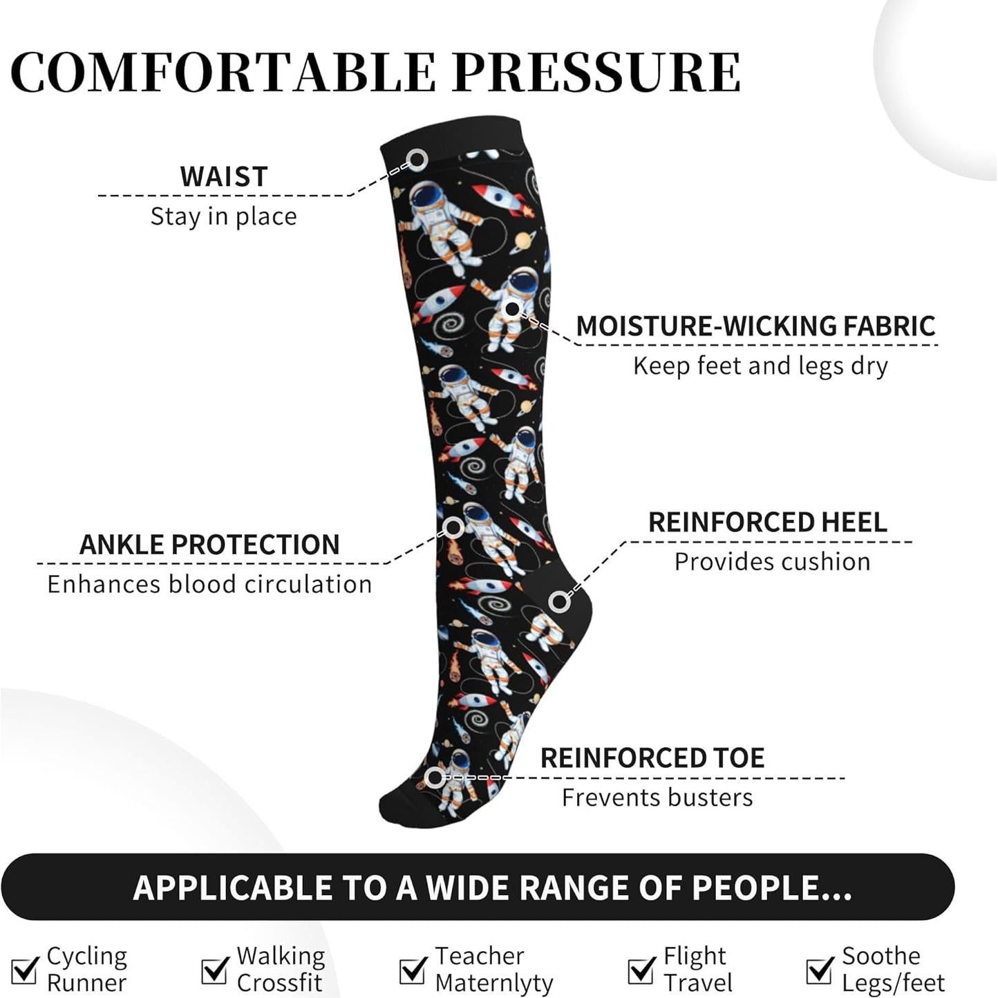 Calcetines de Compresión 15-20 mmHg para Hombres y Mujeres