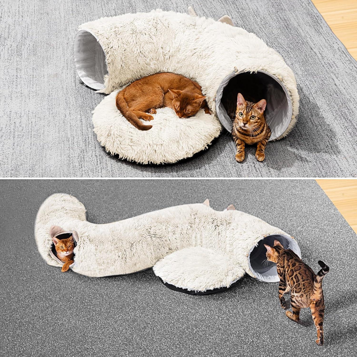 Túnel para Gatos NEZIN con Cama y Juguetes Multifuncionales