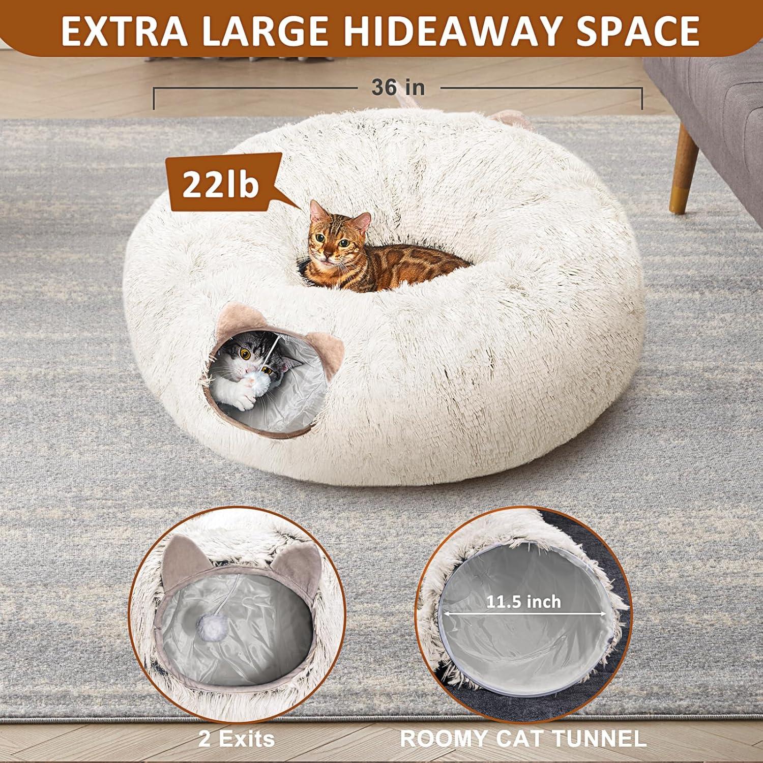 Túnel para Gatos NEZIN con Cama y Juguetes Multifuncionales