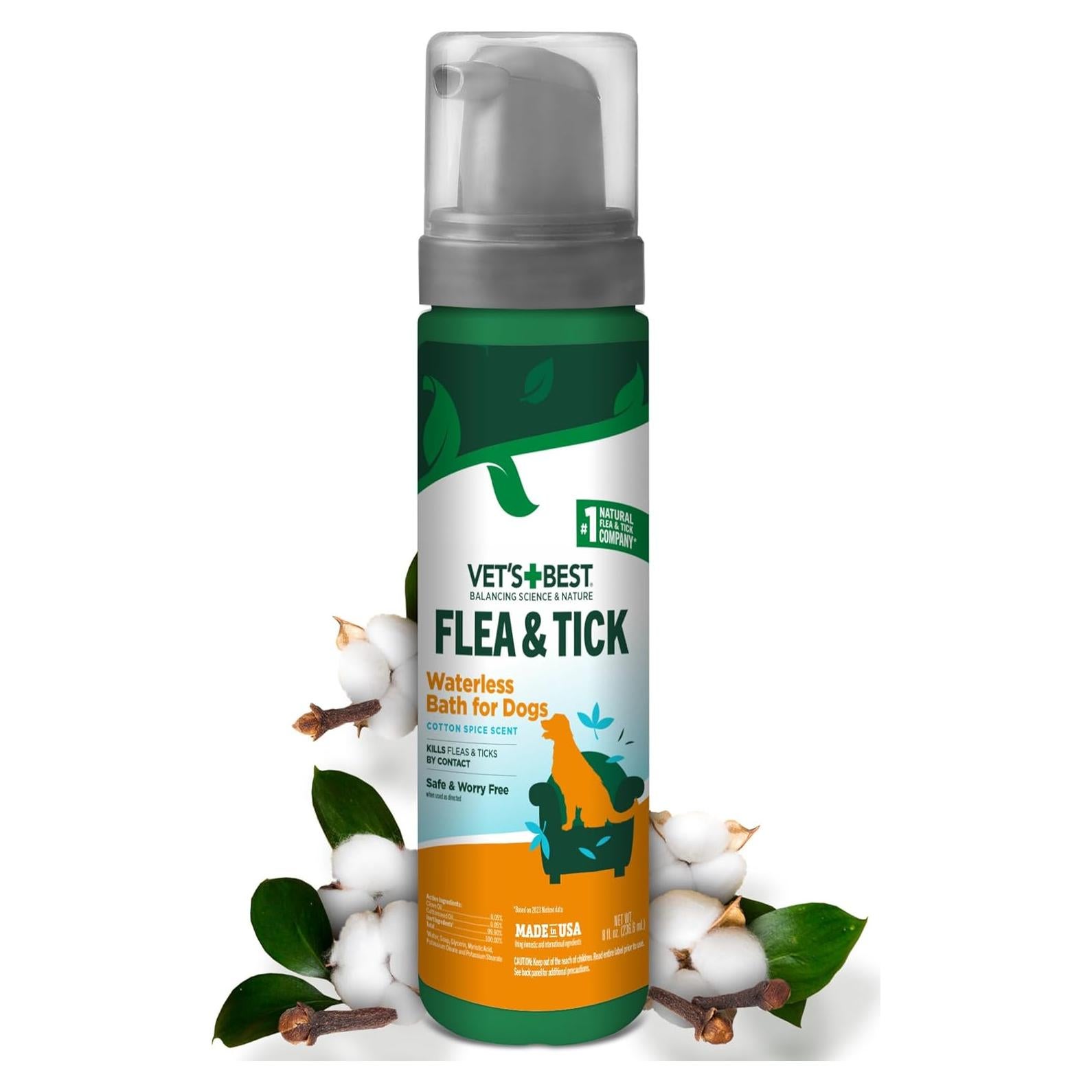 Baño Seco Natural Vet's Best 227 g - Pulgas y Garrapatas