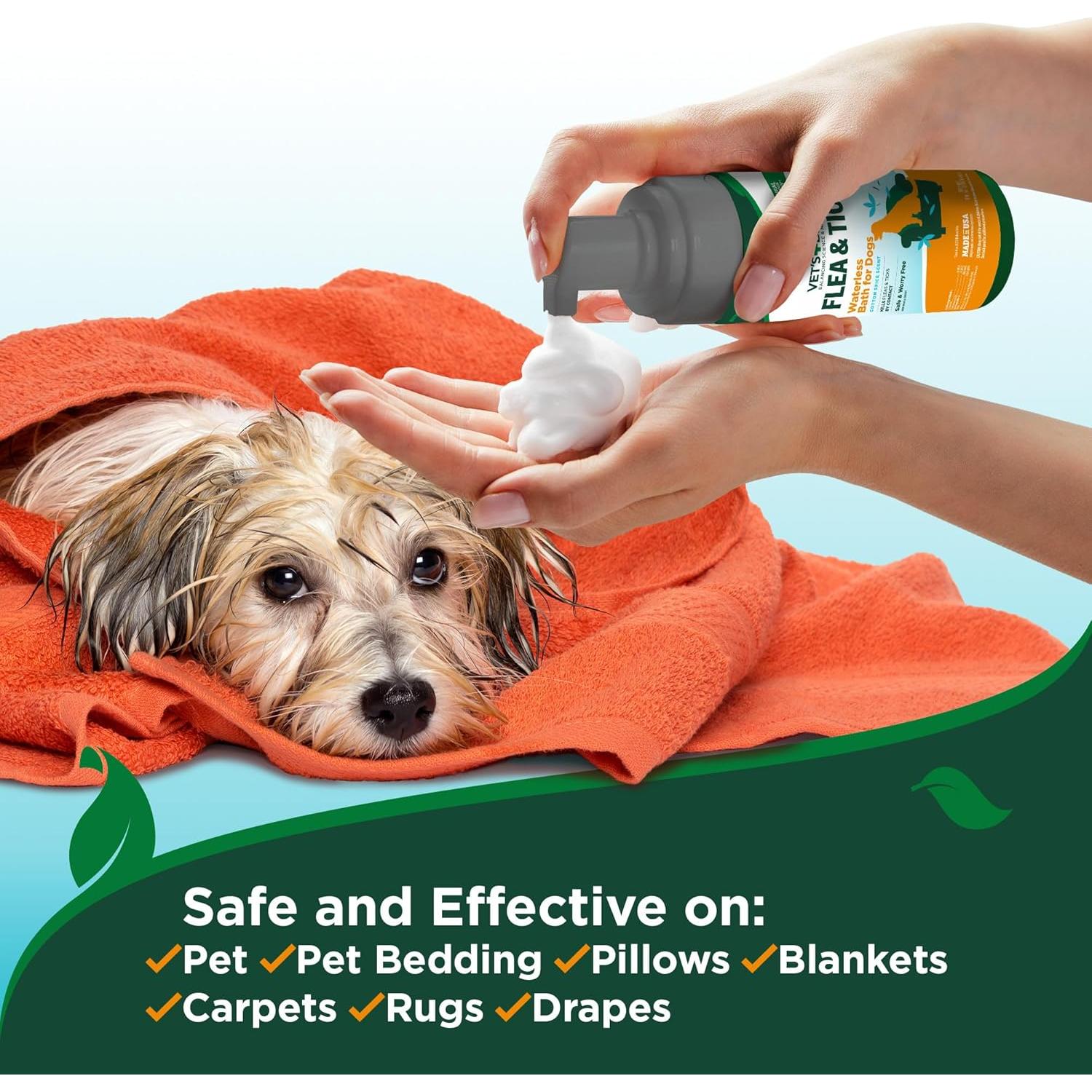 Baño Seco Natural Vet's Best 227 g - Pulgas y Garrapatas