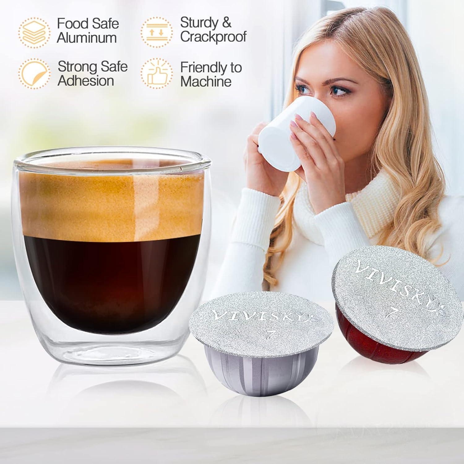 Tapas de Aluminio VIVI SKY 120 Pcs para Cápsulas Nespresso Vertuoline