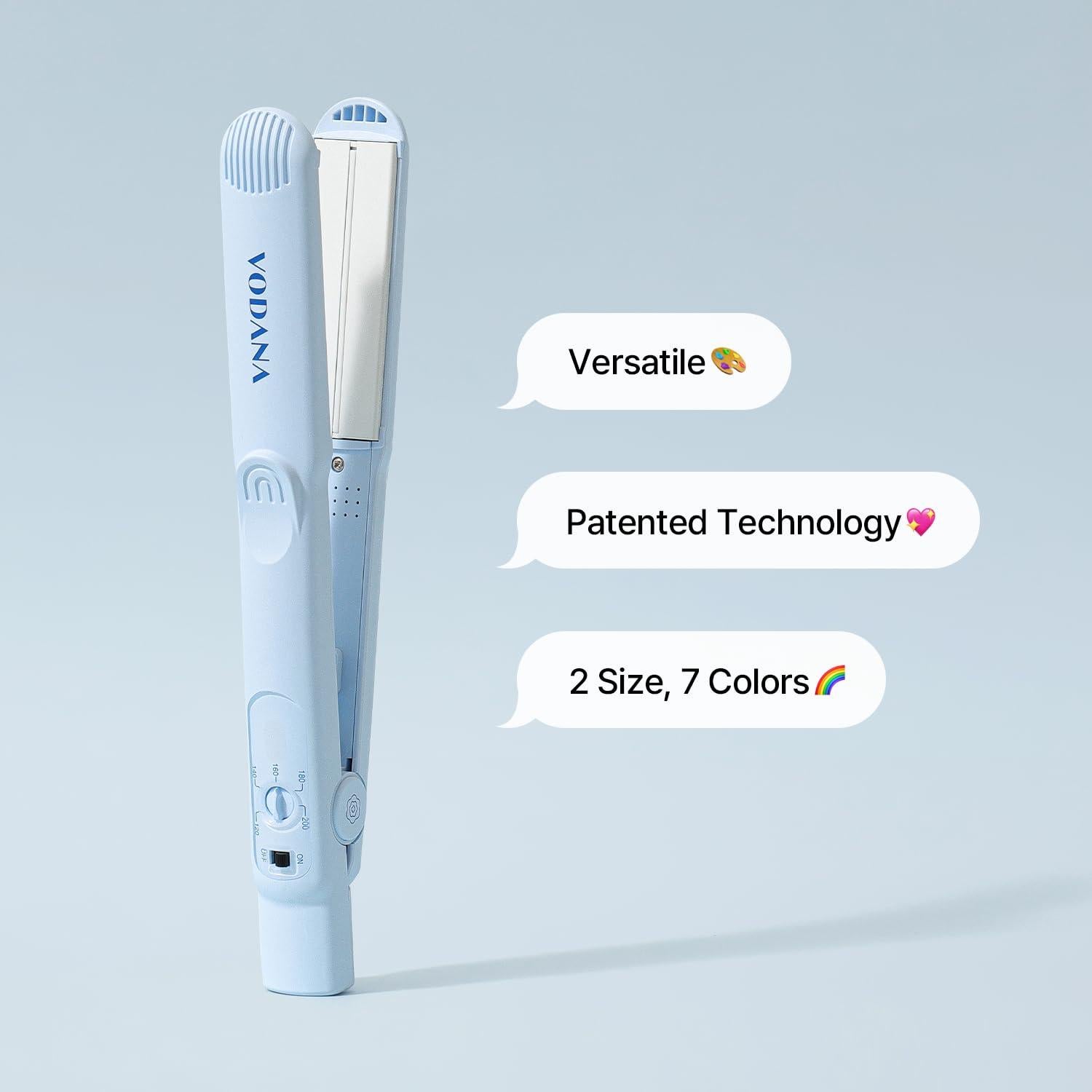 Plancha Profesional VODANA Softbar 2.54 cm Cerámica Azul Crema