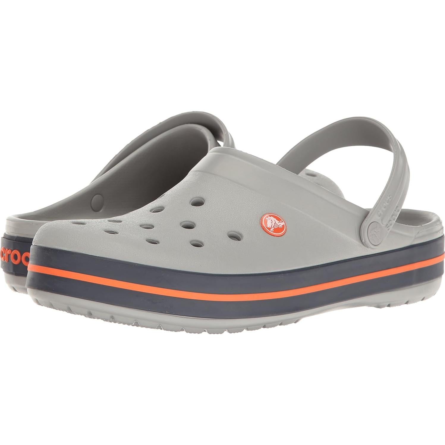 Zuecos Crocs Unisex Crocband Gris Claro/Navy Talla 9/7