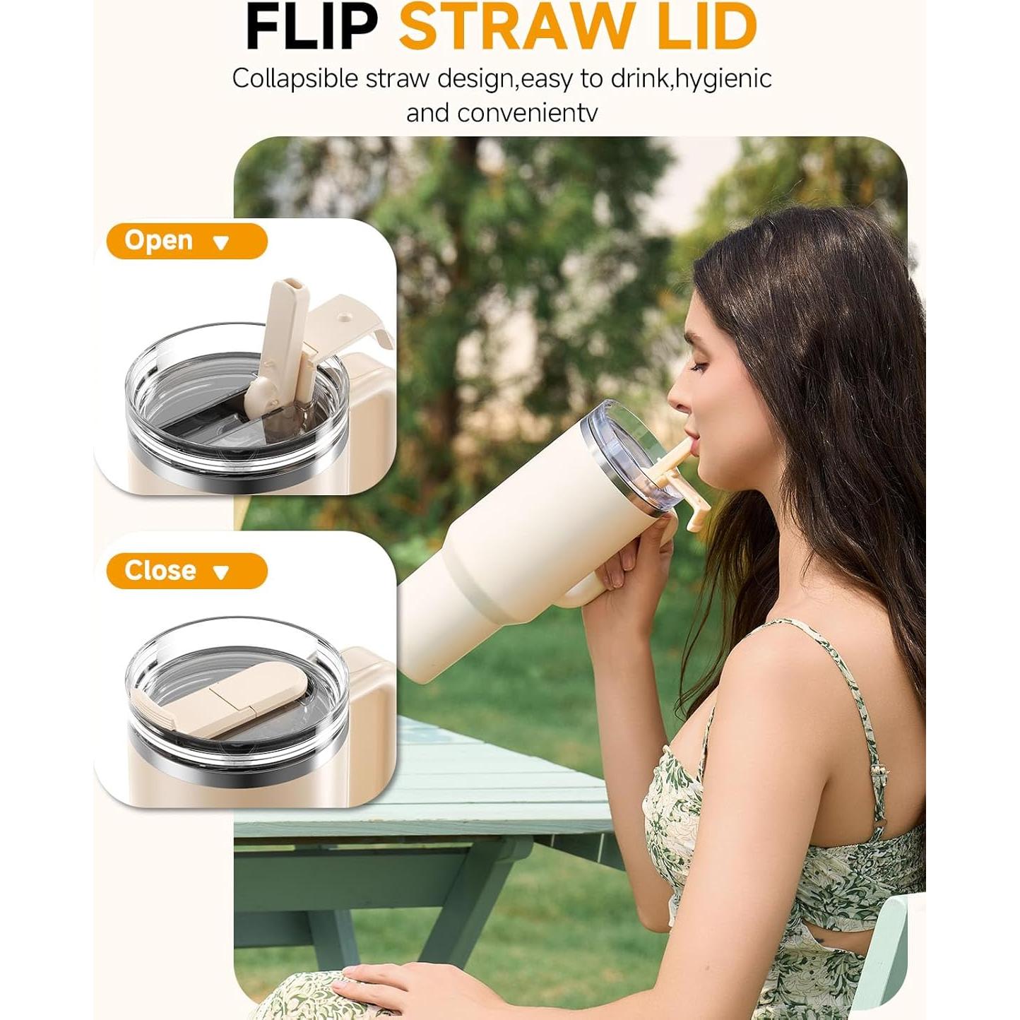 Tapa con Popote Plegable Skyease para Stanley 40oz - A Prueba de Fugas