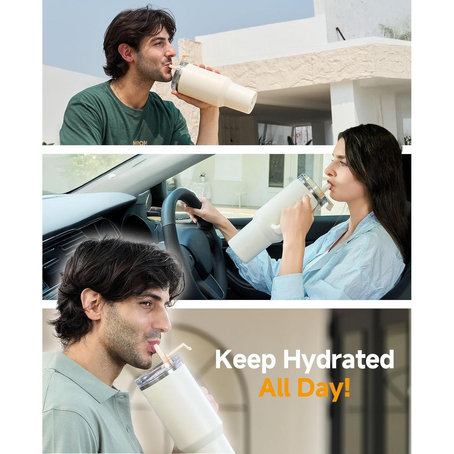 Tapa con Popote Plegable Skyease para Stanley 40oz - A Prueba de Fugas