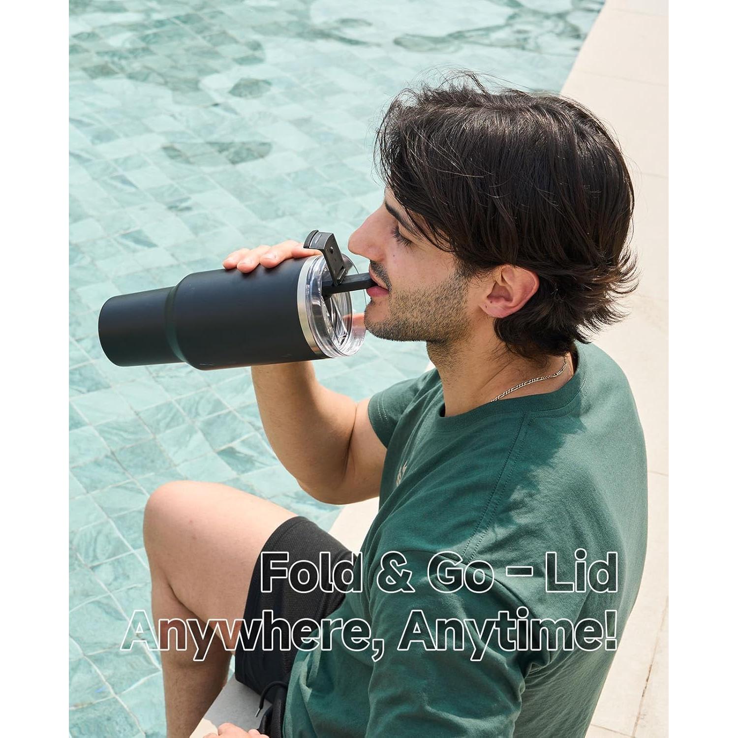 Tapa con Popote Plegable Skyease para Stanley 40oz - A Prueba de Fugas