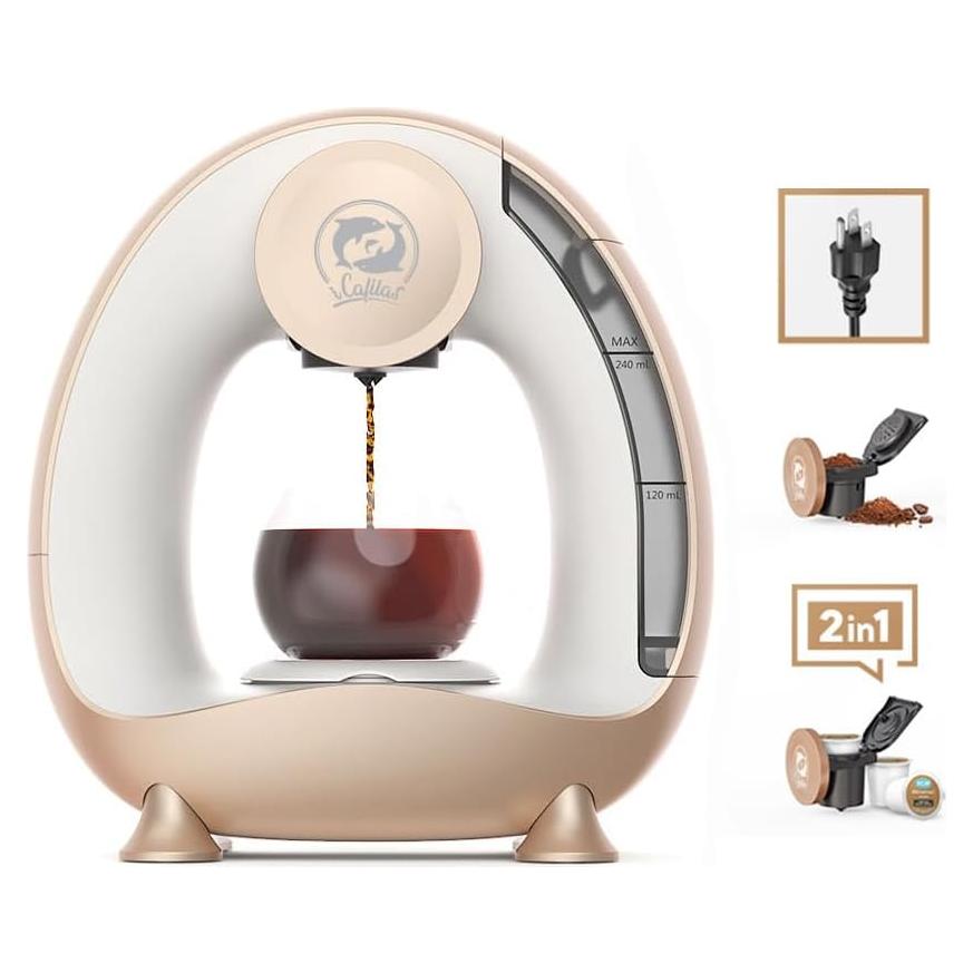 Cafetera de una sola porción i Cafilas MINI Q 1400W Champán