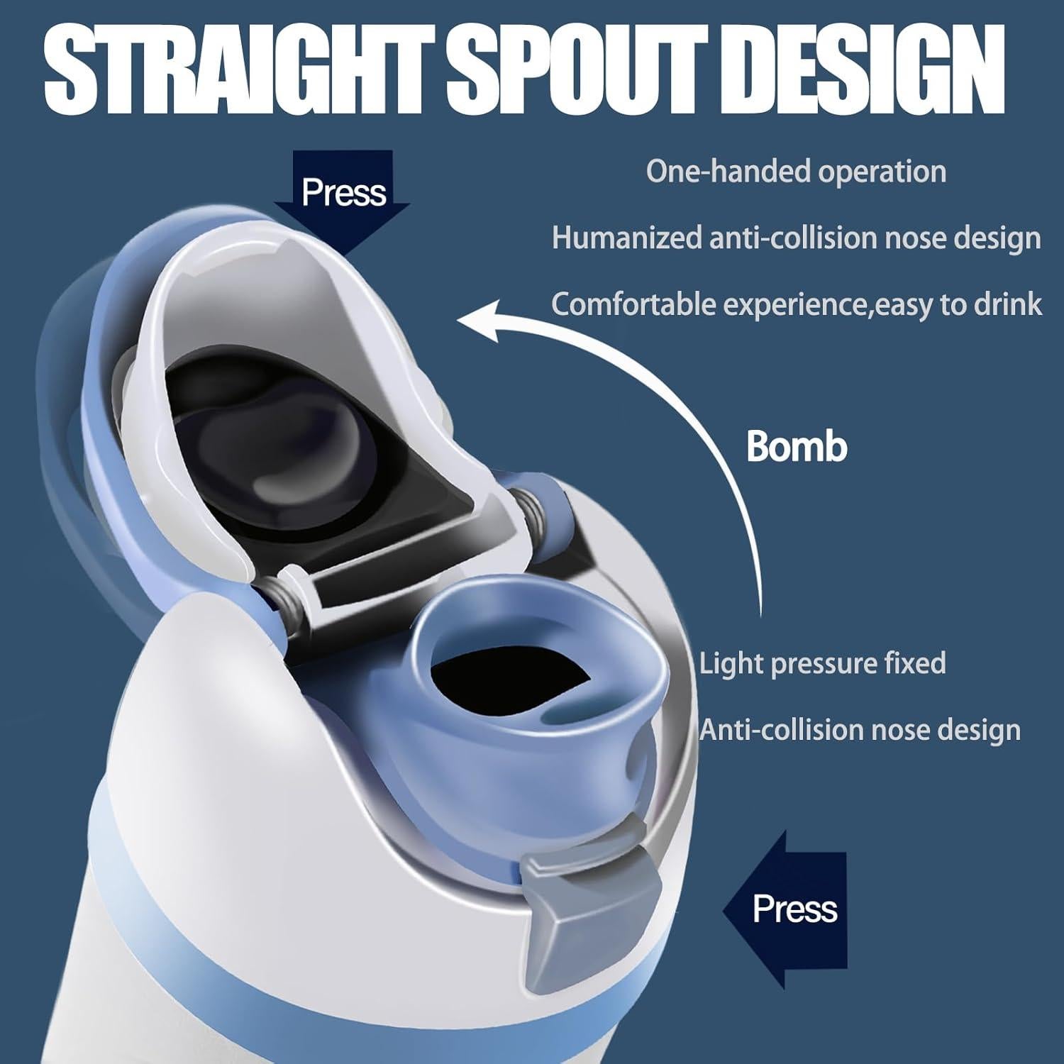 Tapa de Reemplazo NIGRITY para Botellas Owala Freesip 25oz Azul