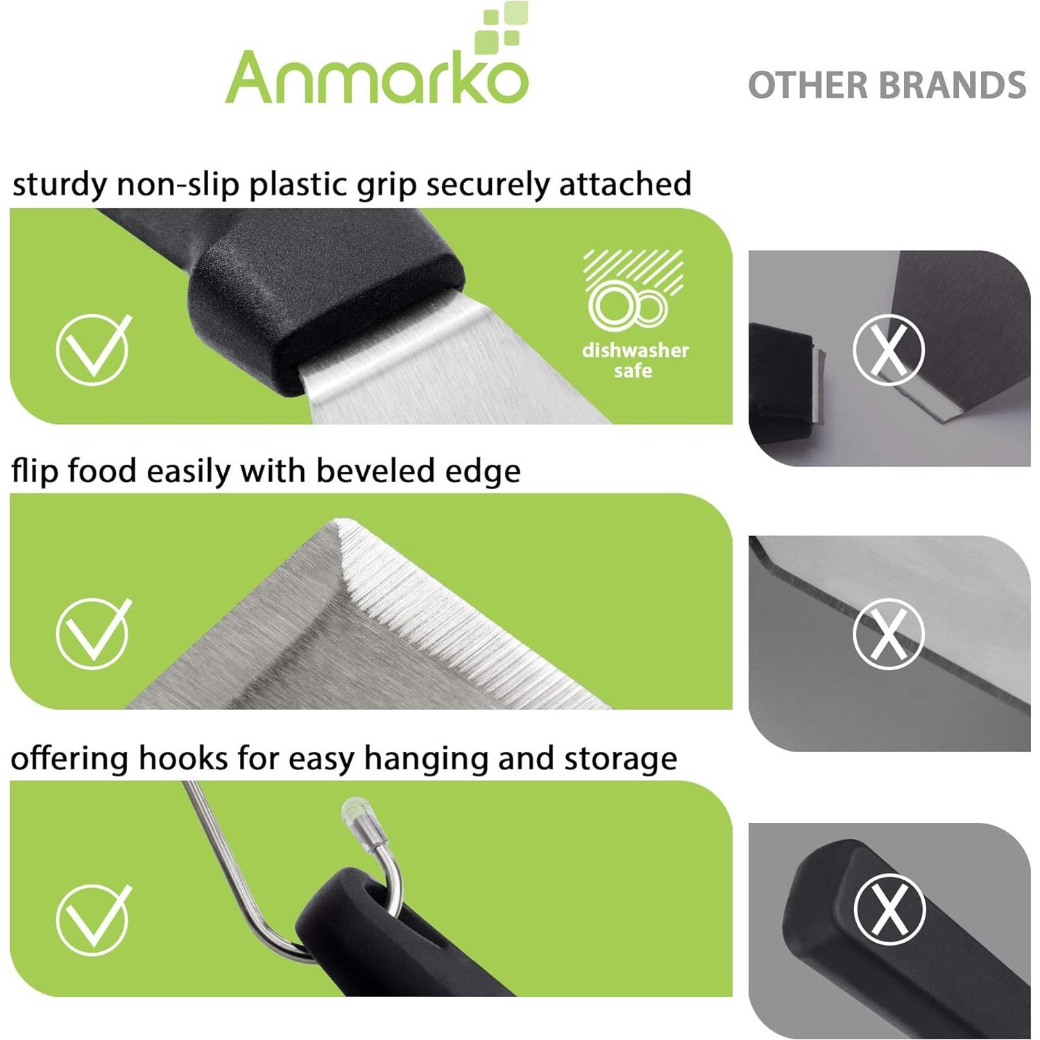 Juego de Espátulas de Acero Inoxidable Anmarko - 4 Piezas