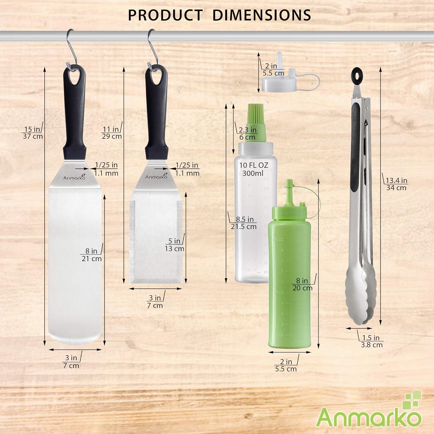 Juego de Espátulas de Acero Inoxidable Anmarko - 4 Piezas