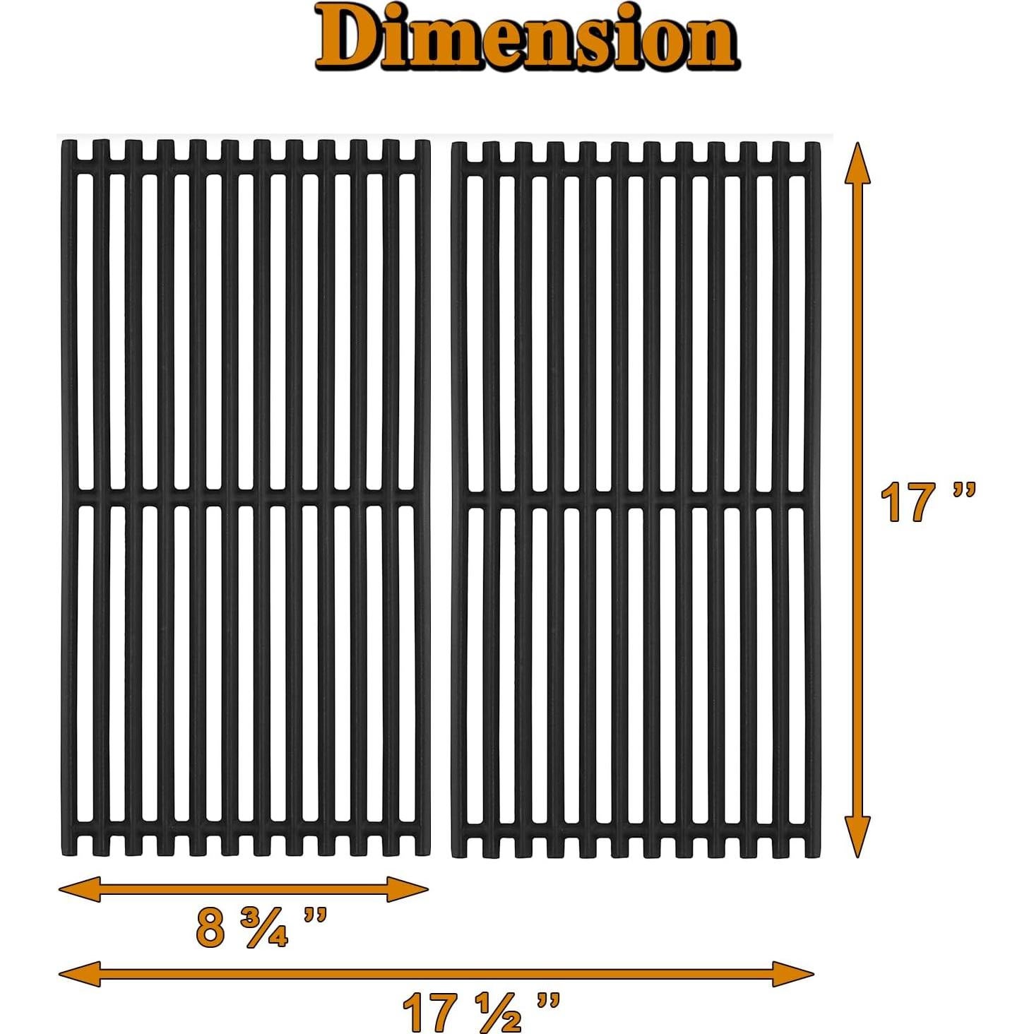 Rejillas de Parrilla Charbroil 2 Pcs 43.2x22.2 cm Hierro Fundido