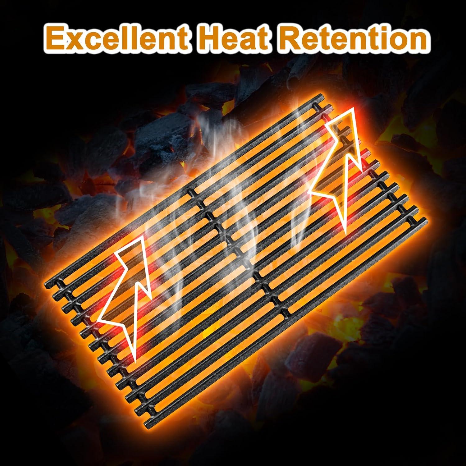 Rejillas de Parrilla Charbroil 2 Pcs 43.2x22.2 cm Hierro Fundido