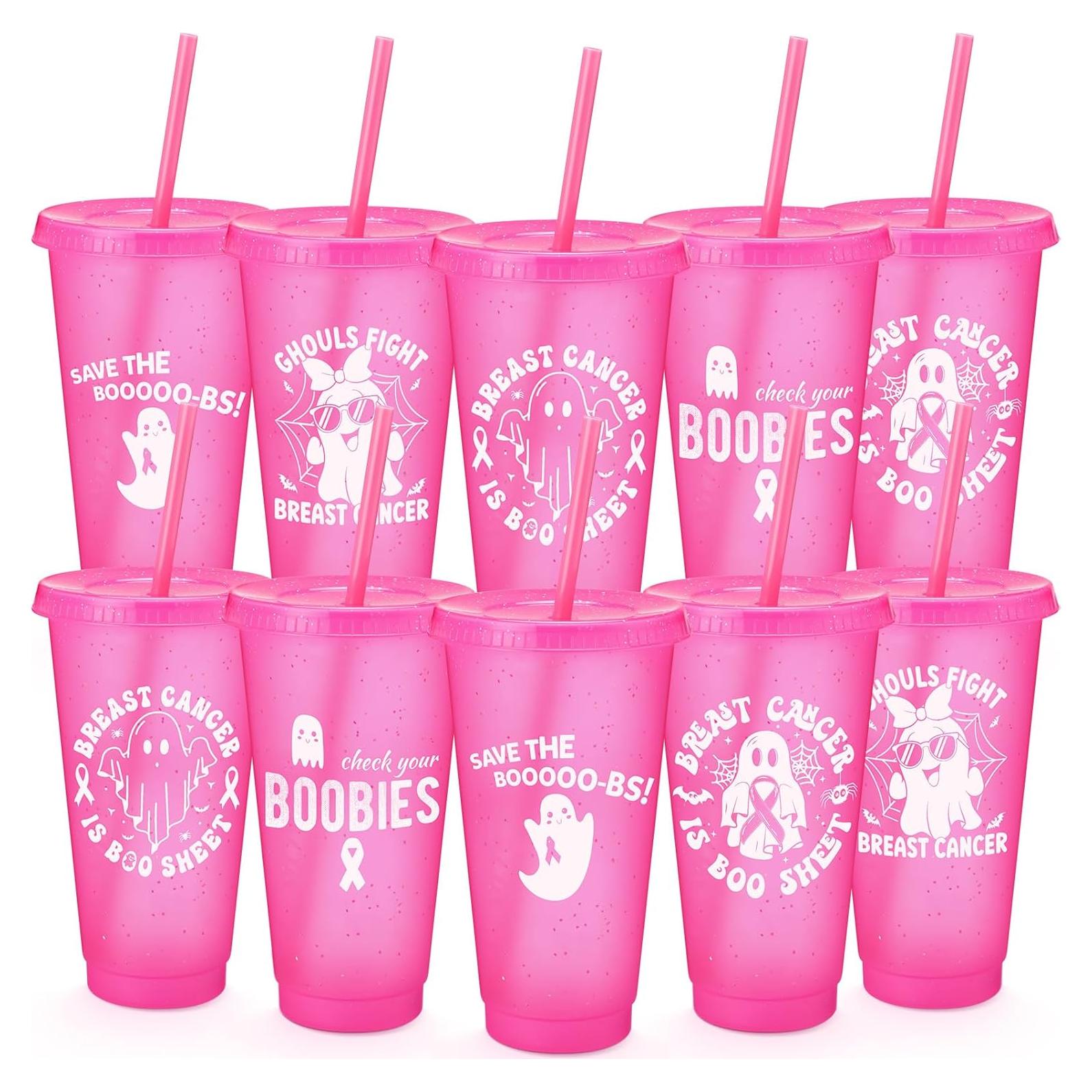 Vasos de Plástico Uiifan 20 Piezas 710 ml Cáncer de Mama