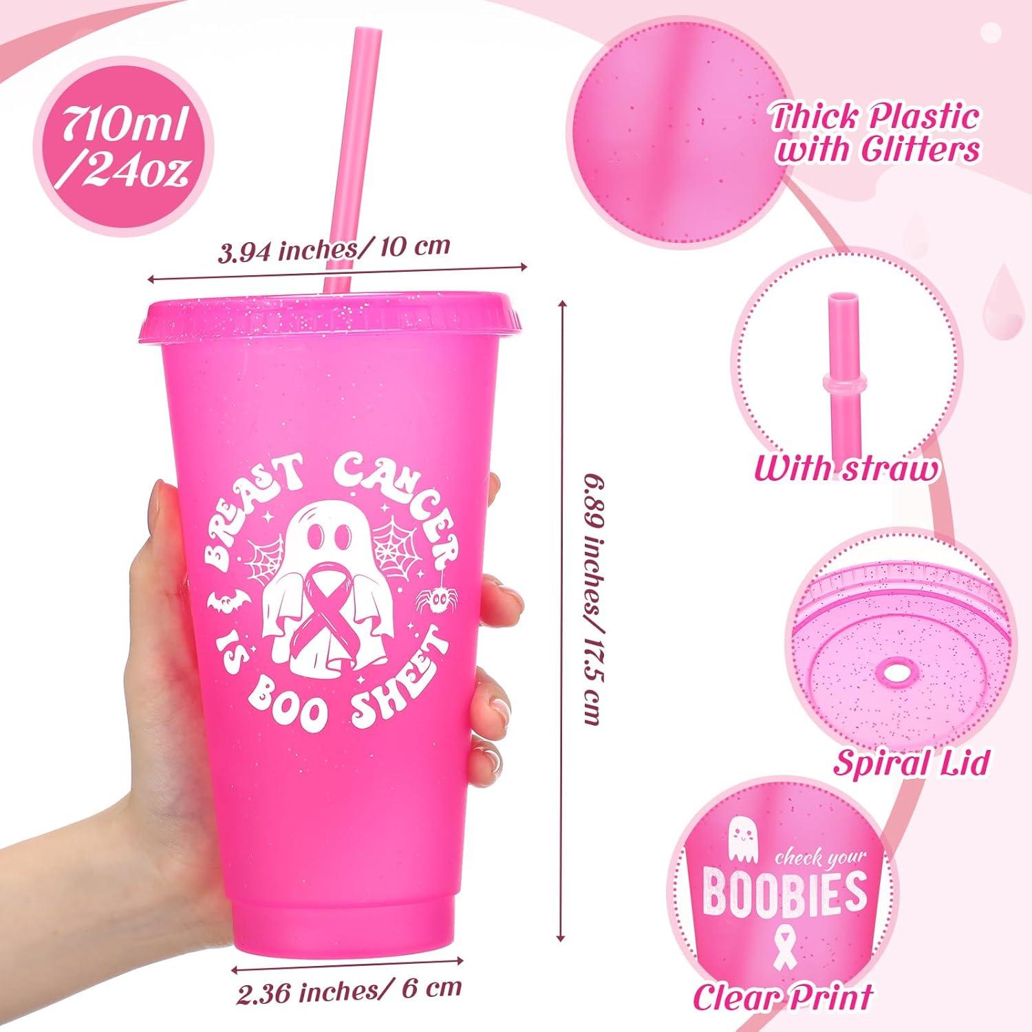 Vasos de Plástico Uiifan 20 Piezas 710 ml Cáncer de Mama