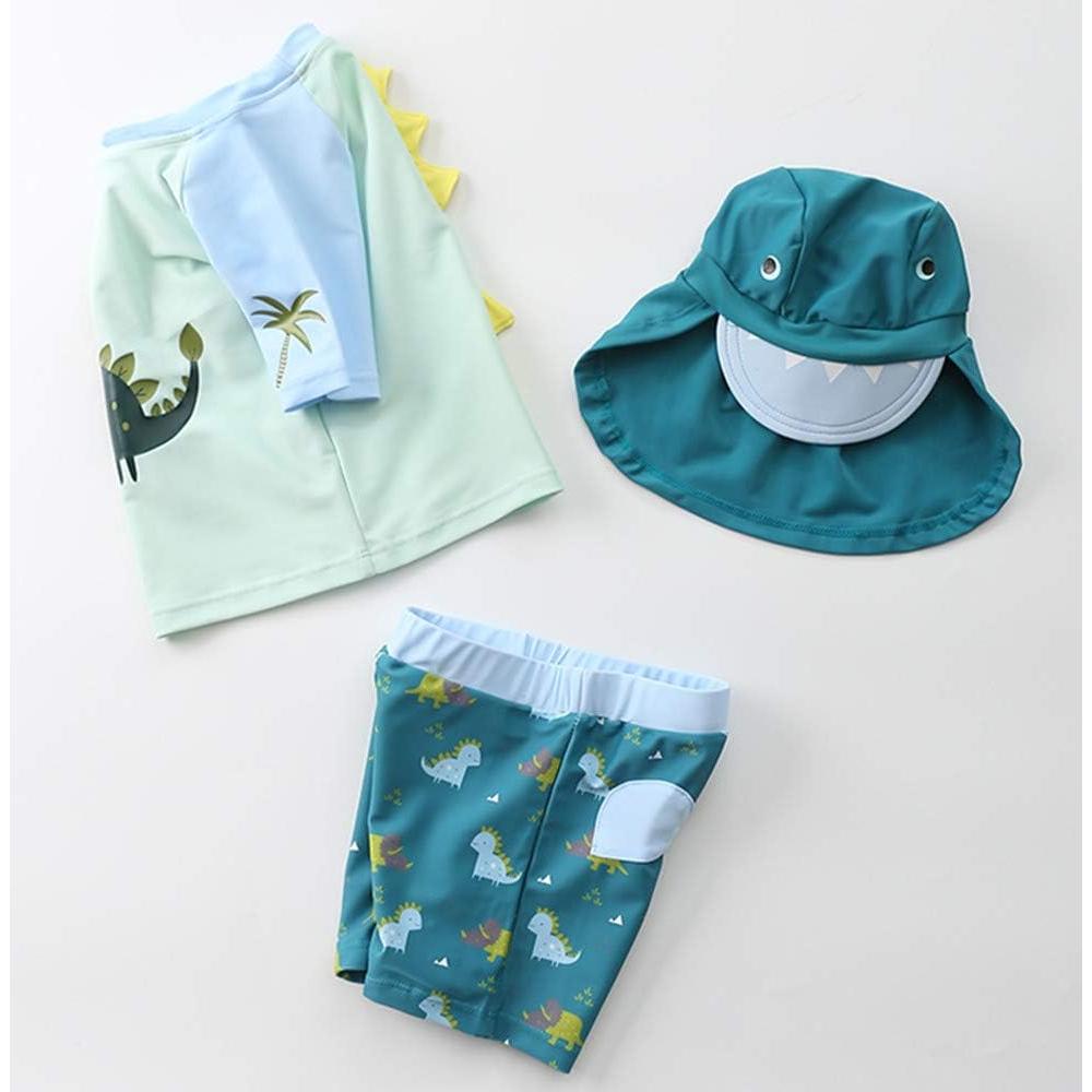 Conjunto de Traje de Baño 3 Piezas Niños Tiburón UPF 50+