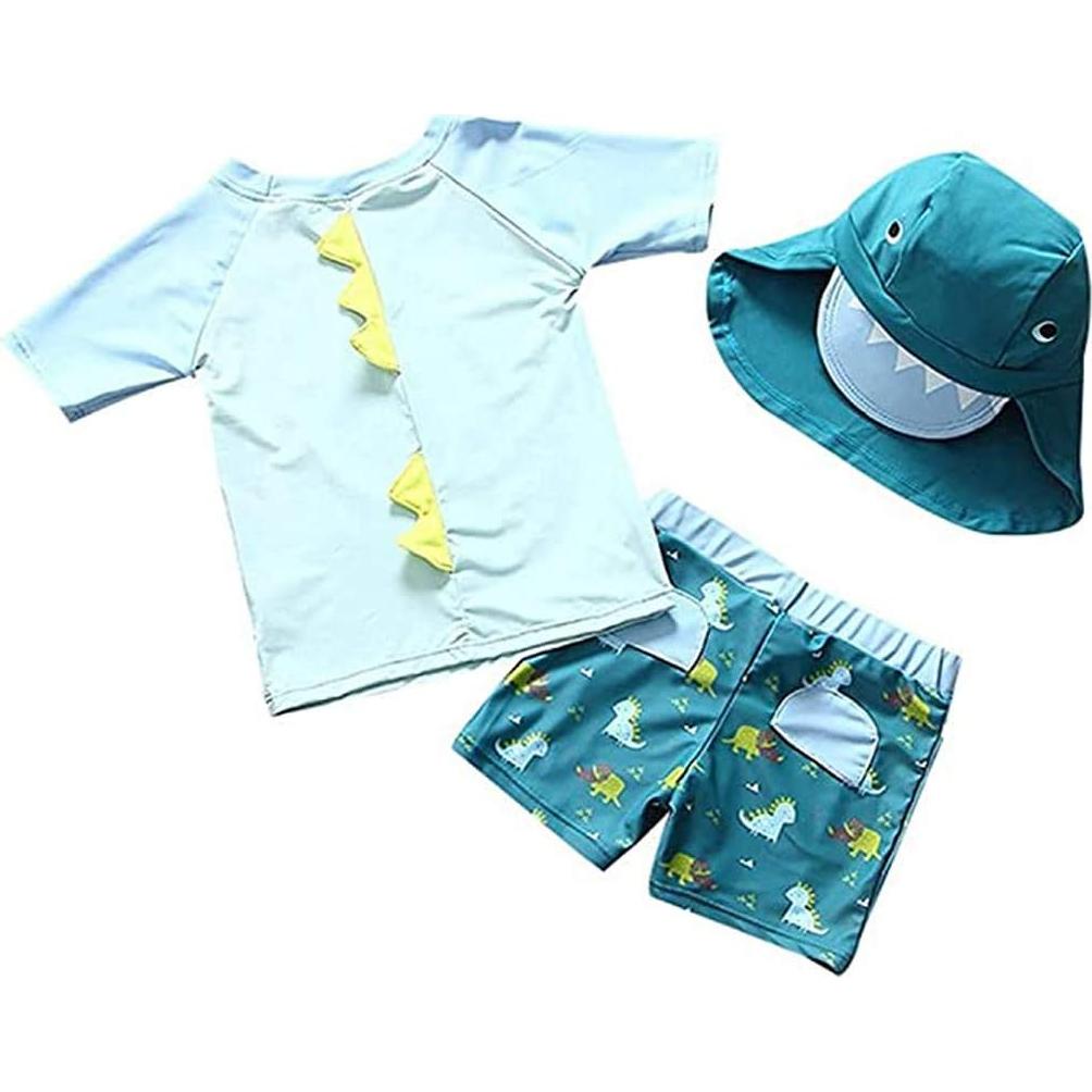 Conjunto de Traje de Baño 3 Piezas Niños Tiburón UPF 50+