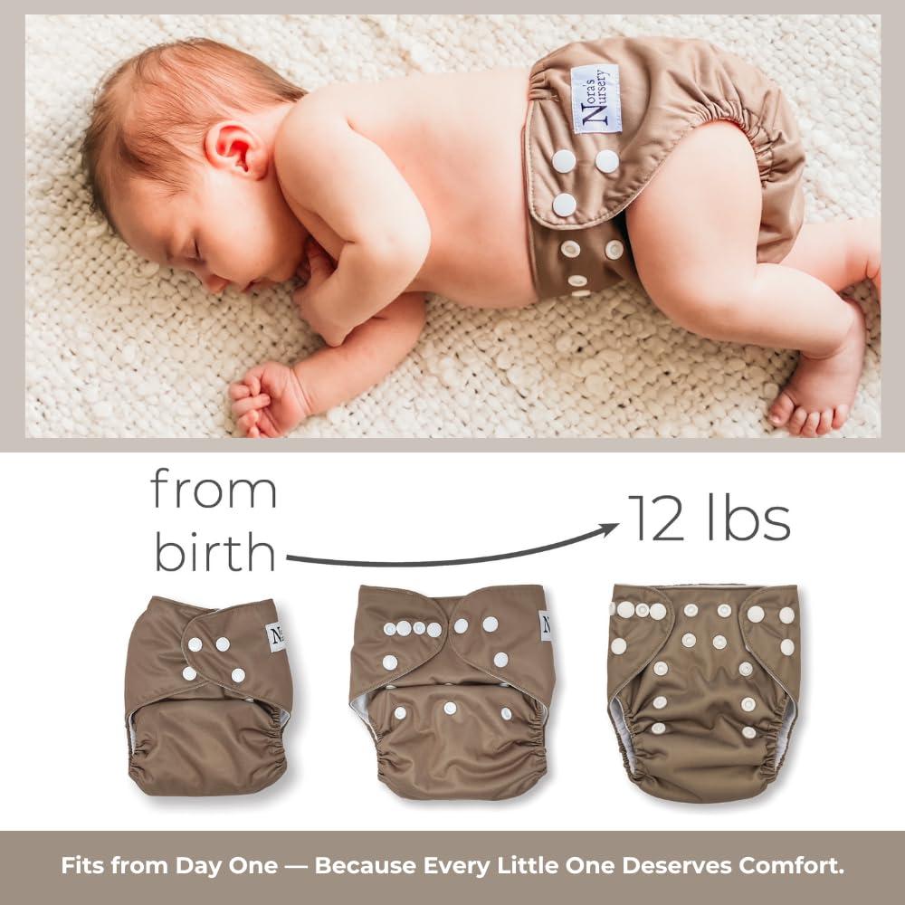 Paquete de 14 Pañales de Tela Todo en Uno Nora - Recién Nacidos