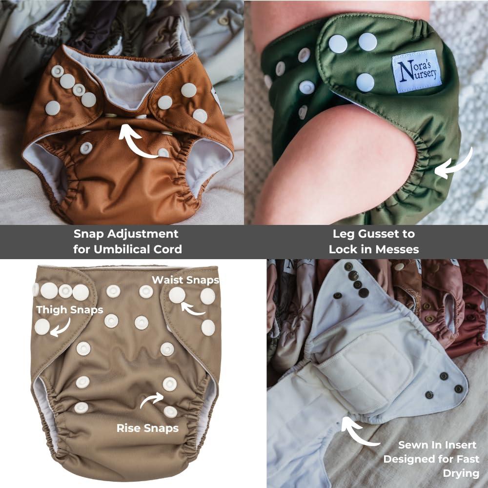 Paquete de 14 Pañales de Tela Todo en Uno Nora - Recién Nacidos