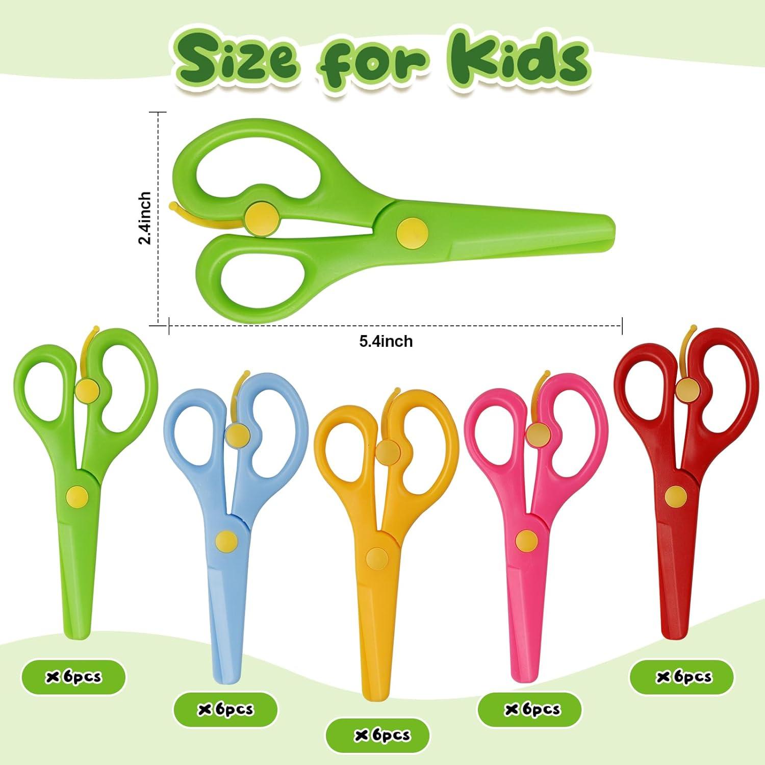 30 Tijeras de Seguridad para Niños Dcocdeely Multicolores