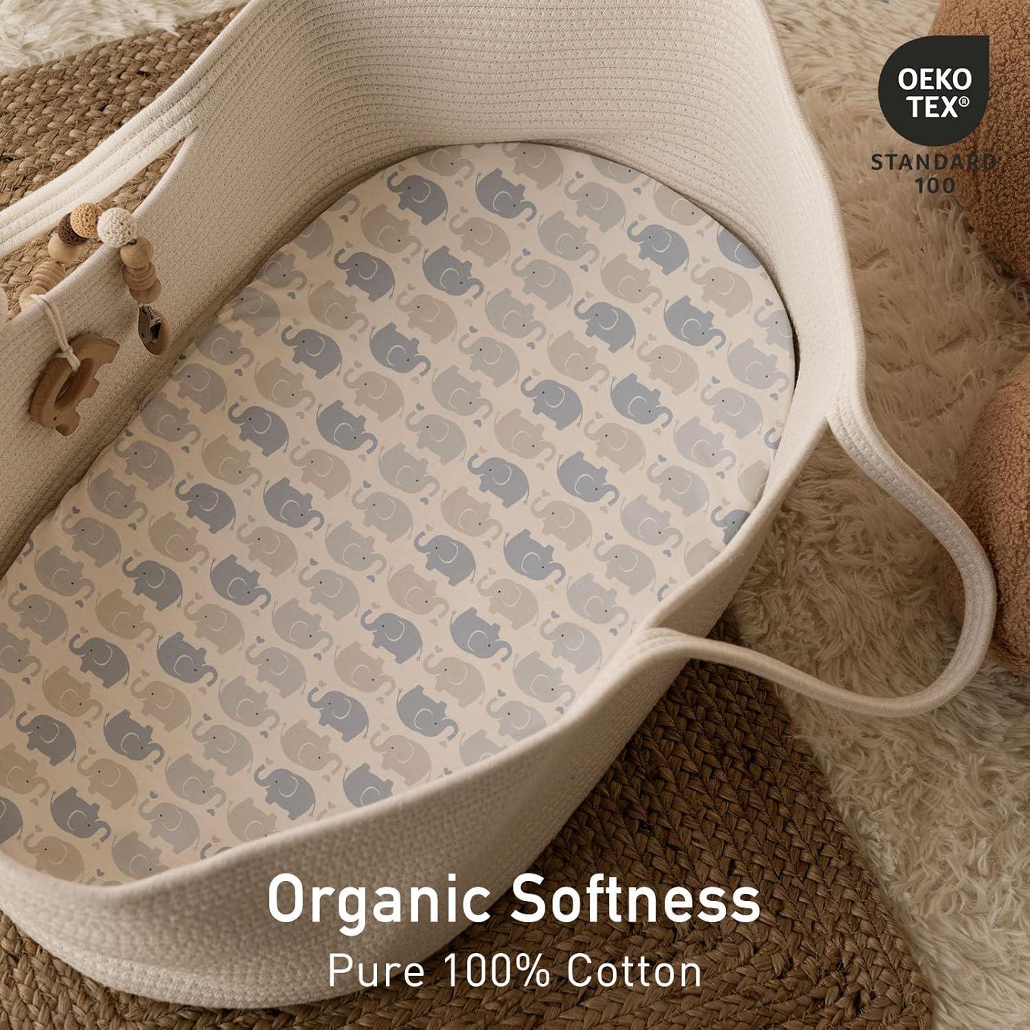 Sábanas Ajustadas para Cuna Gllquen Baby 100% Algodón Orgánico Azul