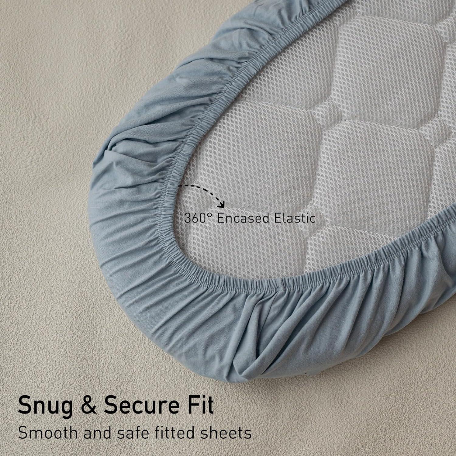 Sábanas Ajustadas para Cuna Gllquen Baby 100% Algodón Orgánico Azul