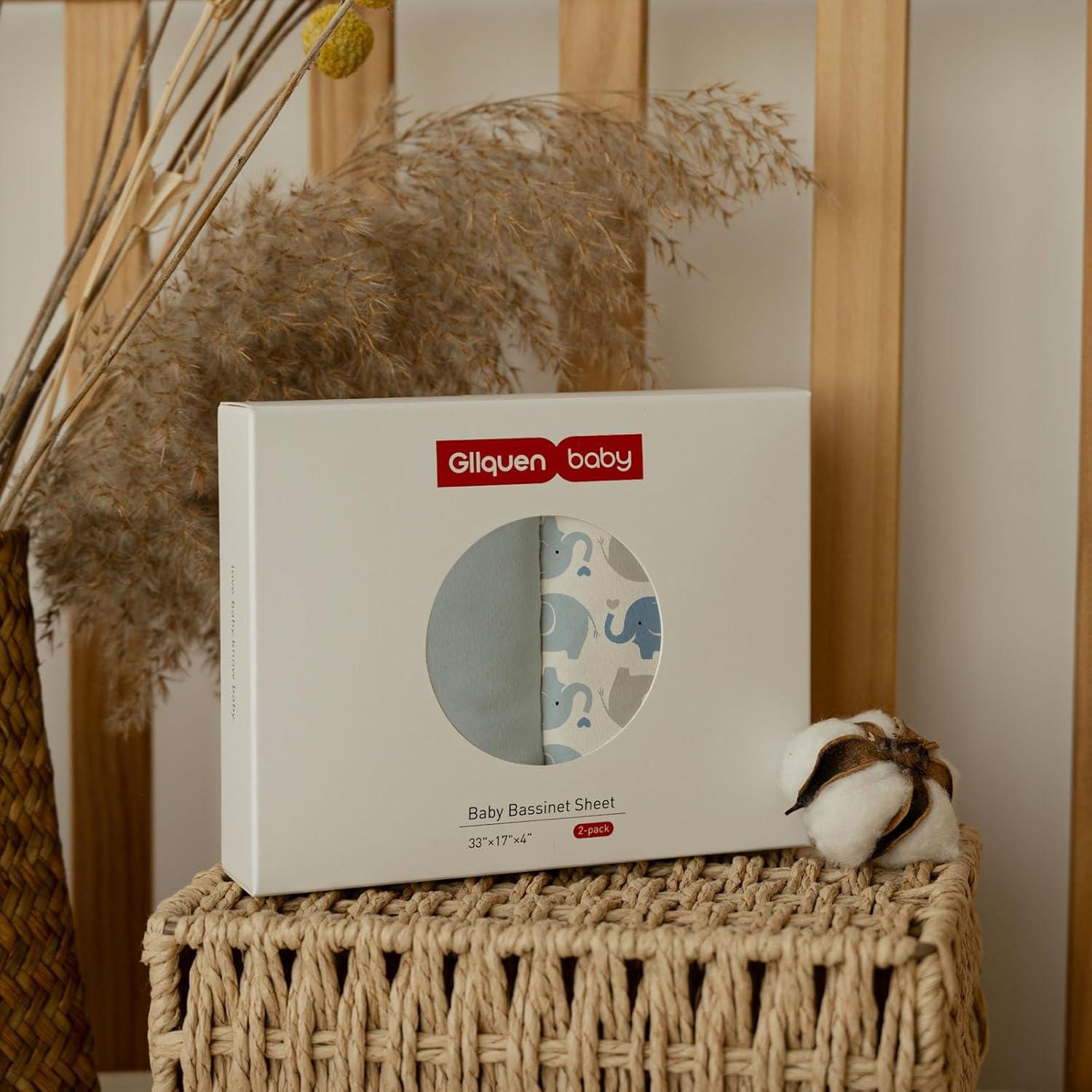 Sábanas Ajustadas para Cuna Gllquen Baby 100% Algodón Orgánico Azul