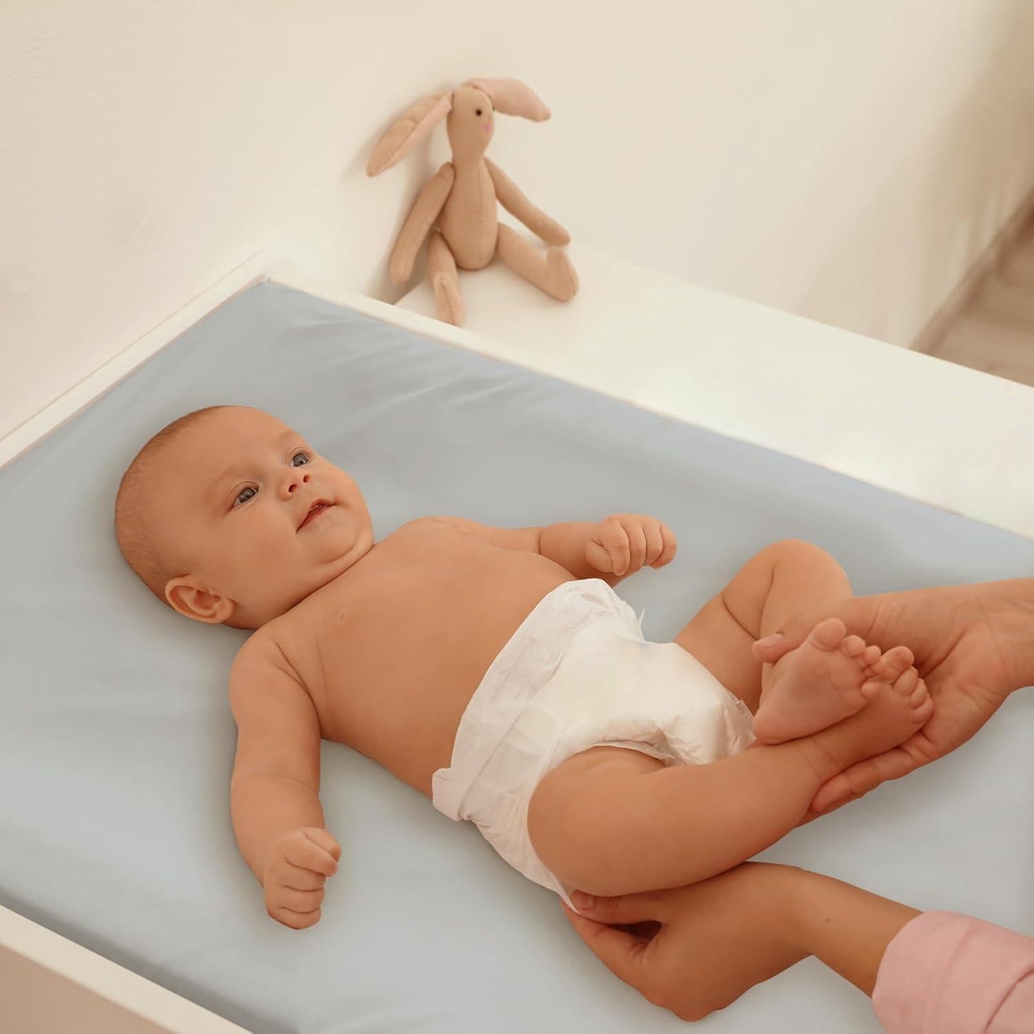 Sábanas Ajustadas para Cuna Gllquen Baby 100% Algodón Orgánico Azul