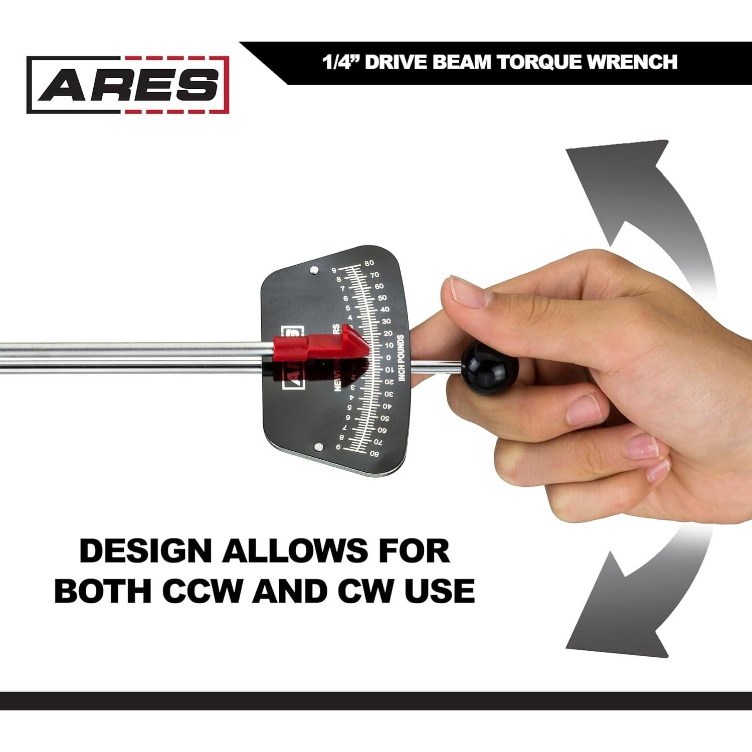 Llave de Torque de Viga ARES 70213 1/4" 0-80 in-lb 0-9 Nm