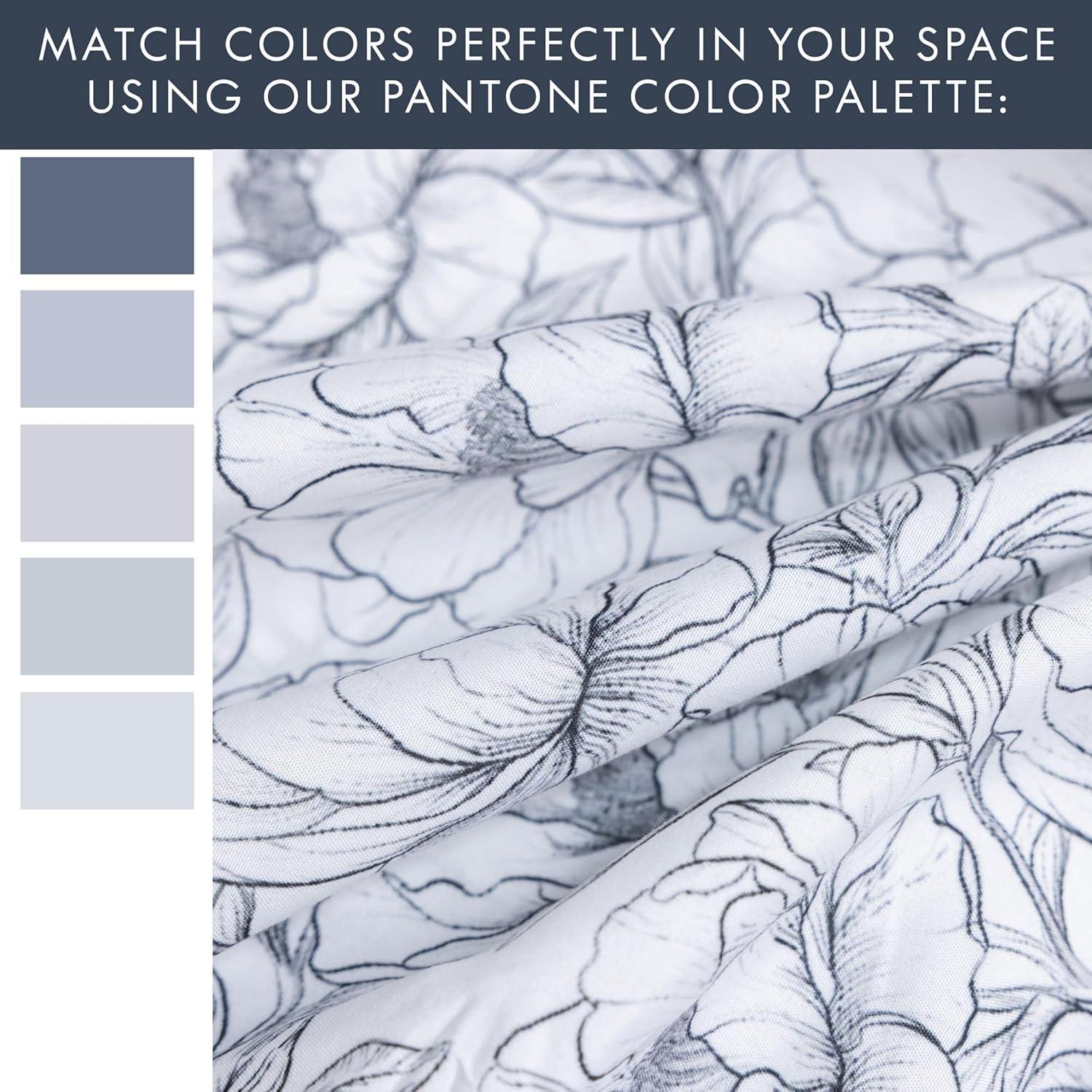 Juego de Sábanas Individual Floral en Blanco y Negro - 3 Piezas Donde Los Lunares Deambulan