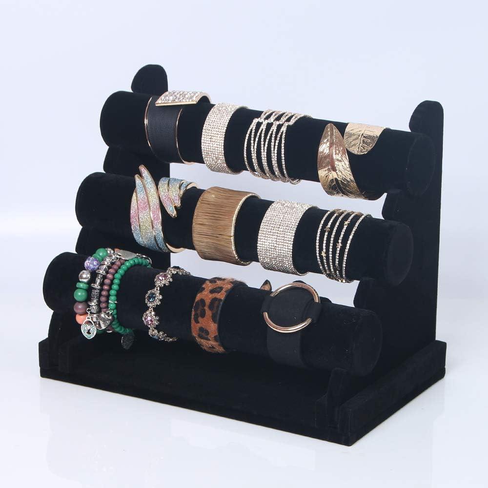 Organizador de Pulseras Coward 3 Niveles Terciopelo Negro 30x18x24.5 cm