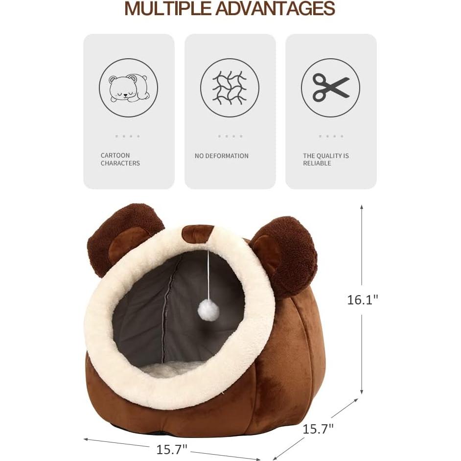 Cama para Gatos Lcybem Cueva Acolchada Desmontable 40x41cm