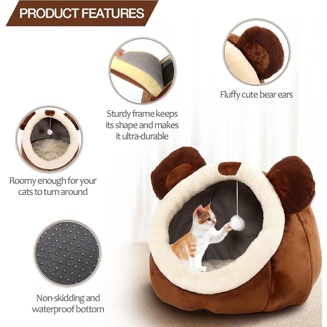 Cama para Gatos Lcybem Cueva Acolchada Desmontable 40x41cm